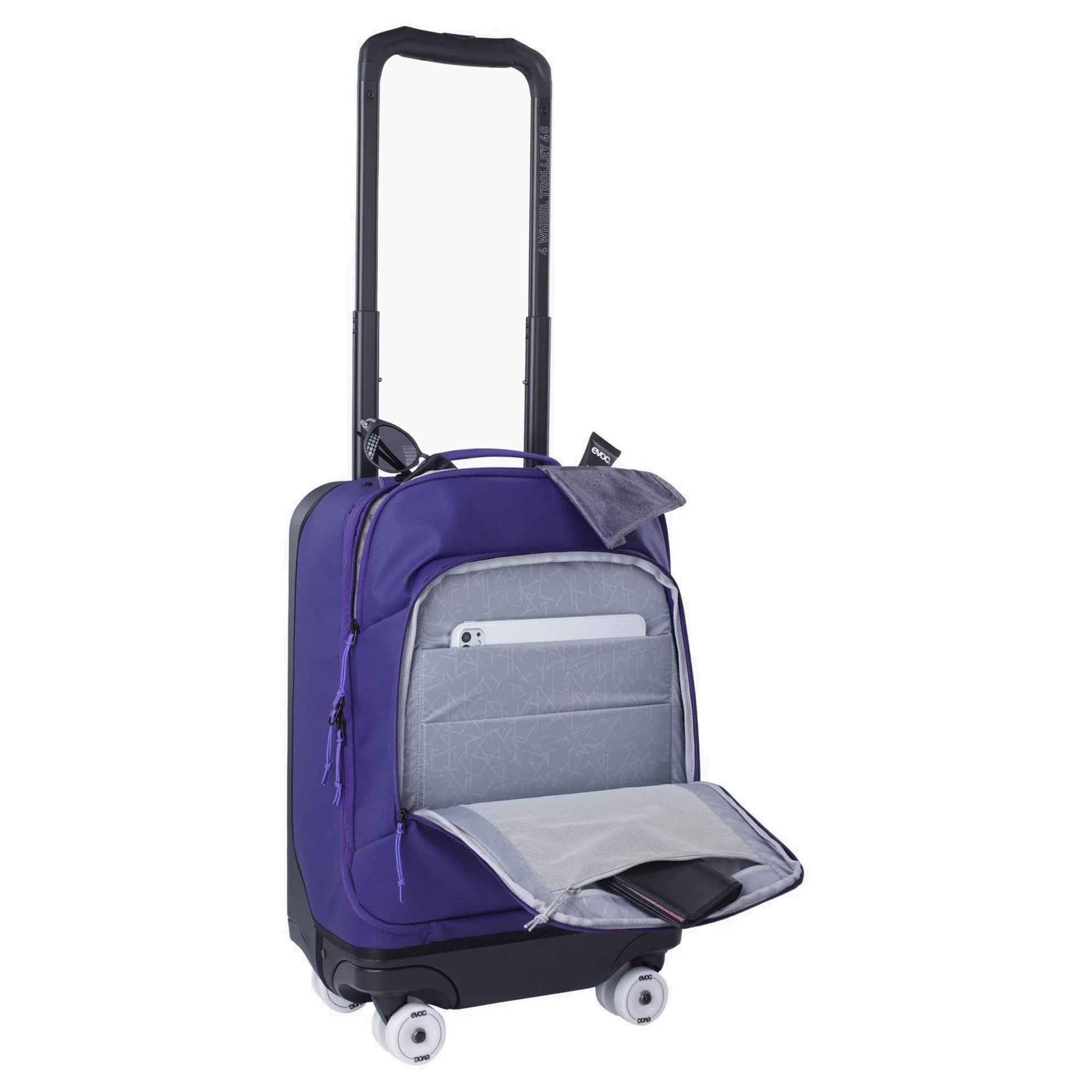 Evoc 4-Wheel Trolley 40 - 4-Rollen-Kabinentrolley S 56 cm (violet-black) - Image 3