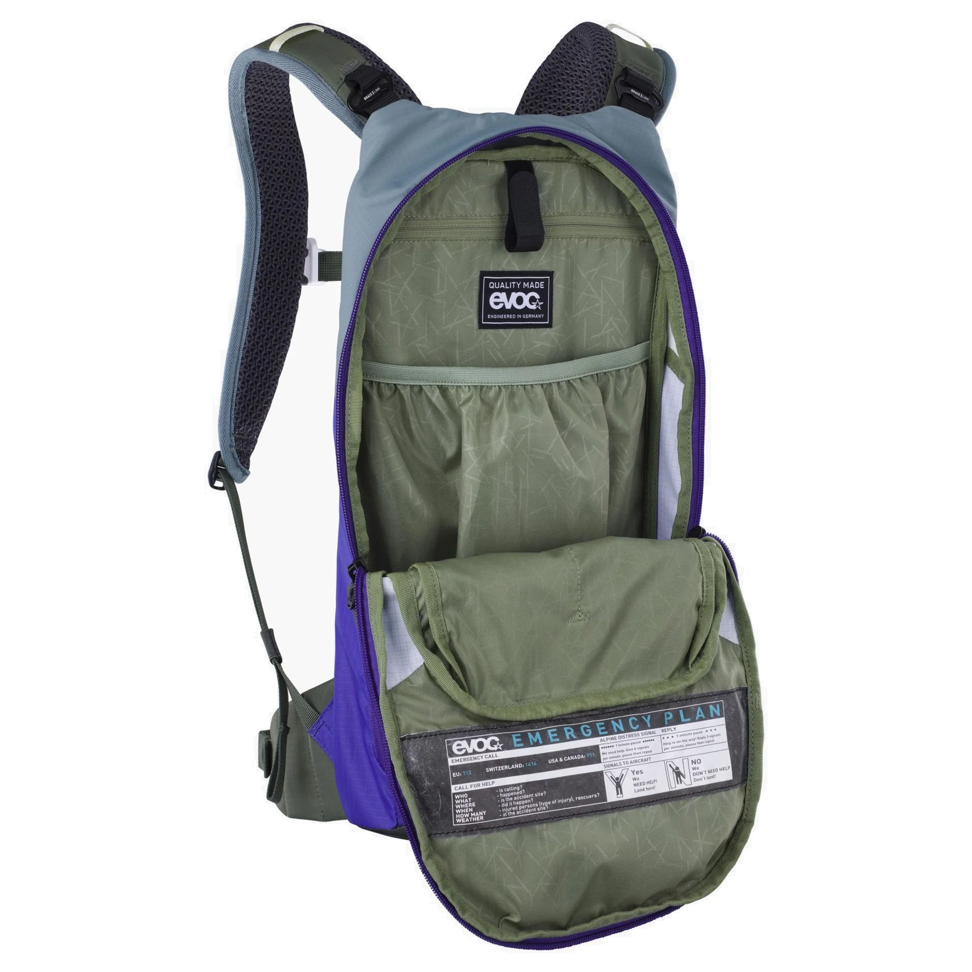 Evoc Stage 6 + Hydrationsblase 2 - Fahrradrucksack 42 cm (steel/violet/dark olive) - Image 7
