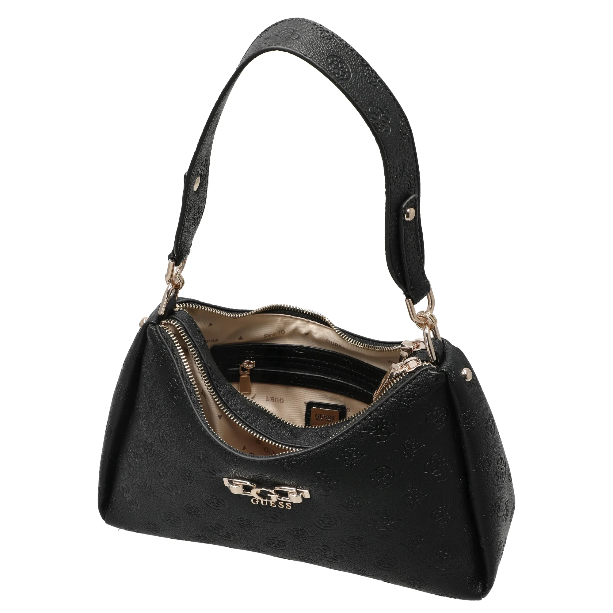 Guess Anise Double Zip - Schultertasche 28.5 cm (black logo) - Image 6