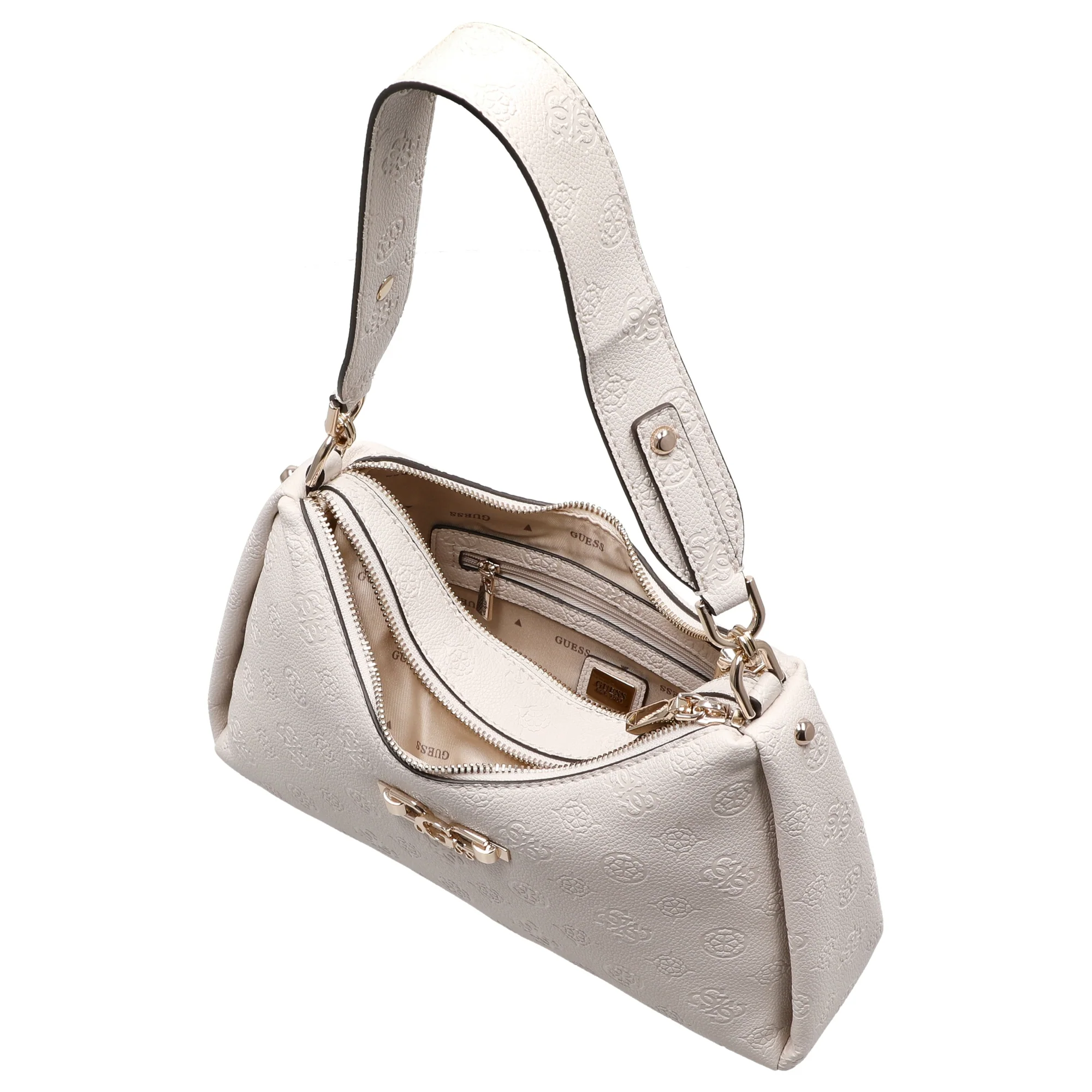 Guess Anise Double Zip - Schultertasche 28.5 cm (stone logo) - Image 6