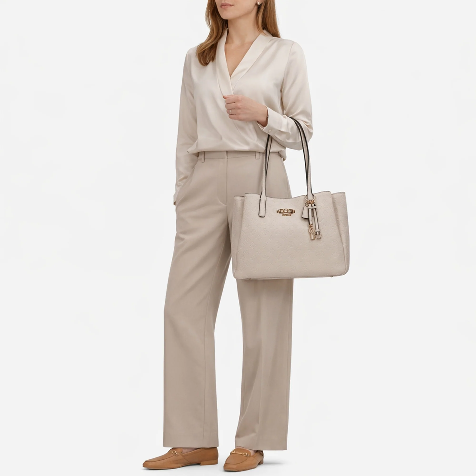 Guess Anise Multi Comp Tote - Shopper 37 cm (stone logo) - Image 7