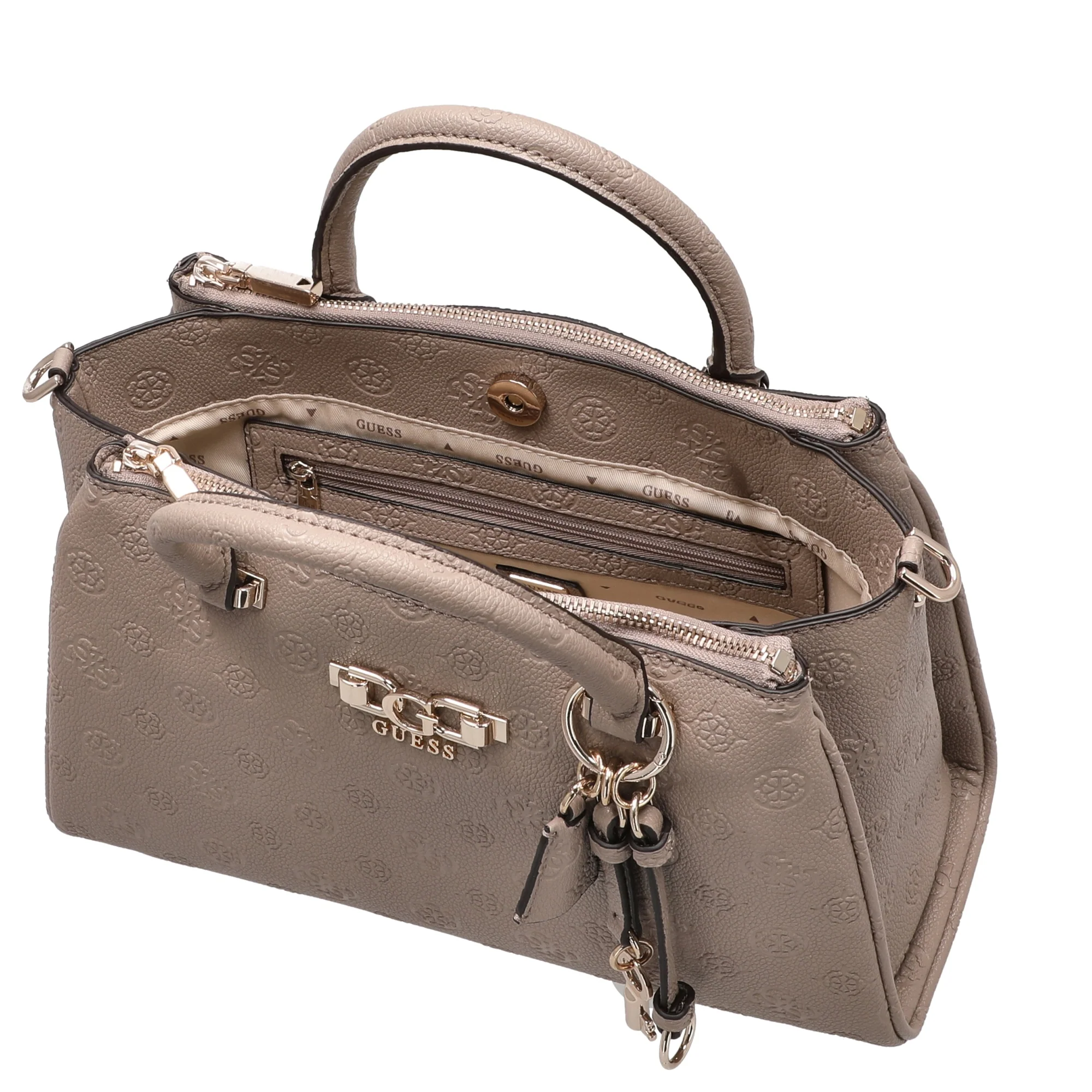 Guess Anise Triple Comp Satchel - Henkeltasche 30.5 cm (dark taupe logo) - Image 6