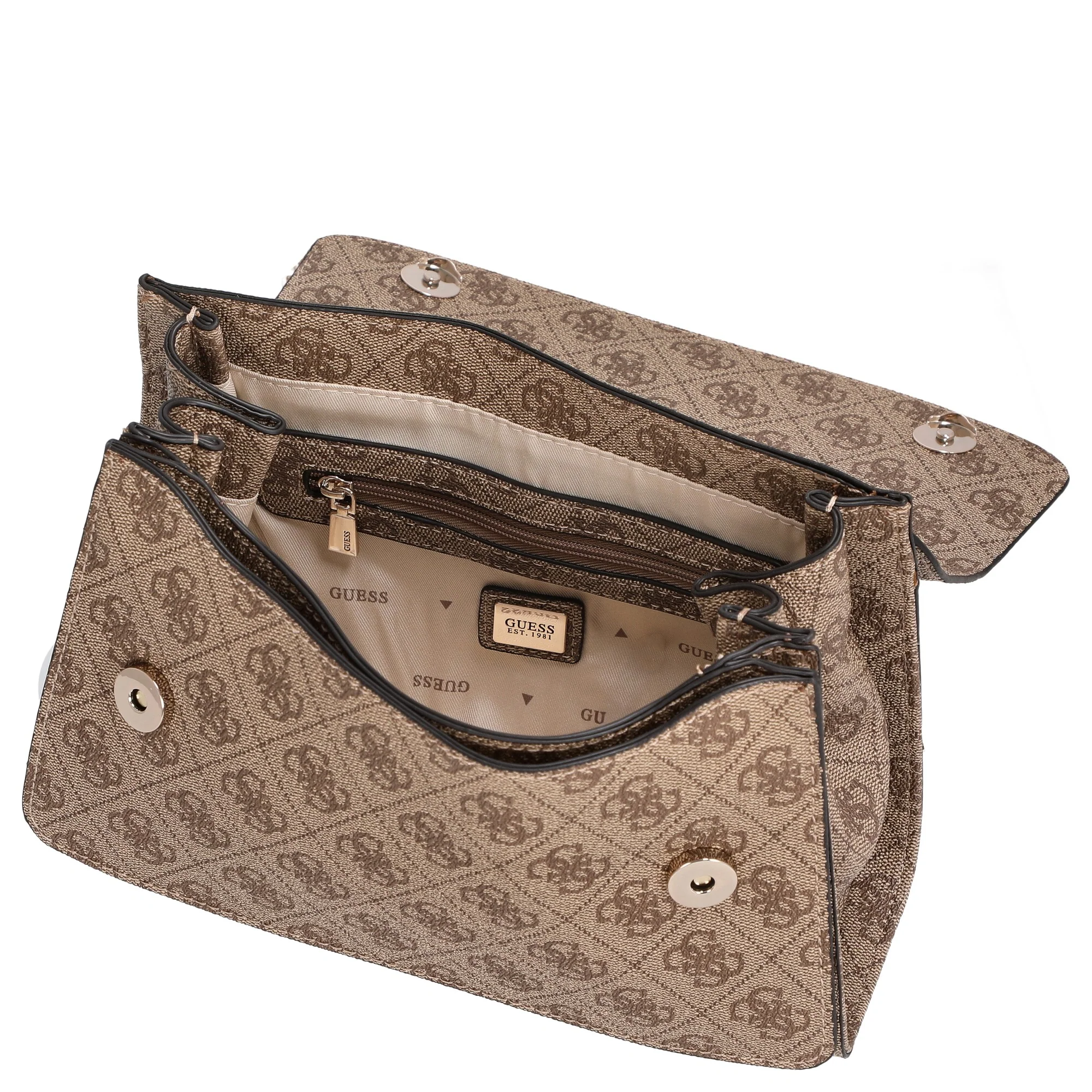 Guess Calista XBody Falp - Schultertasche 24 cm (latte logo) - Image 6