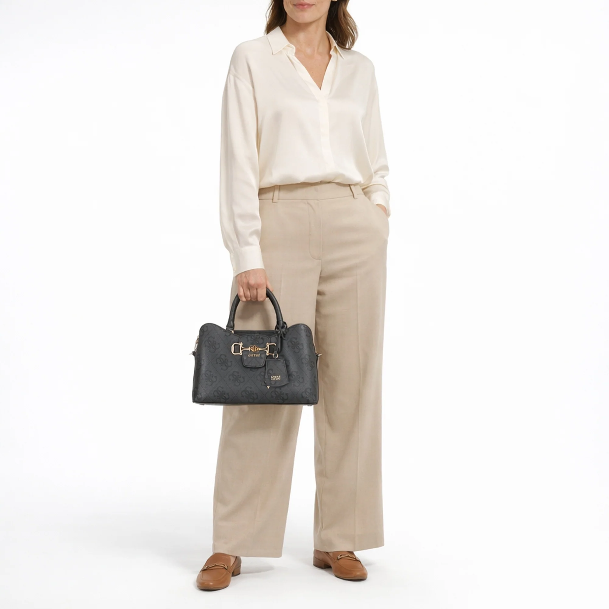 Guess Janie Logo - Henkeltasche (coal logo) - Image 7