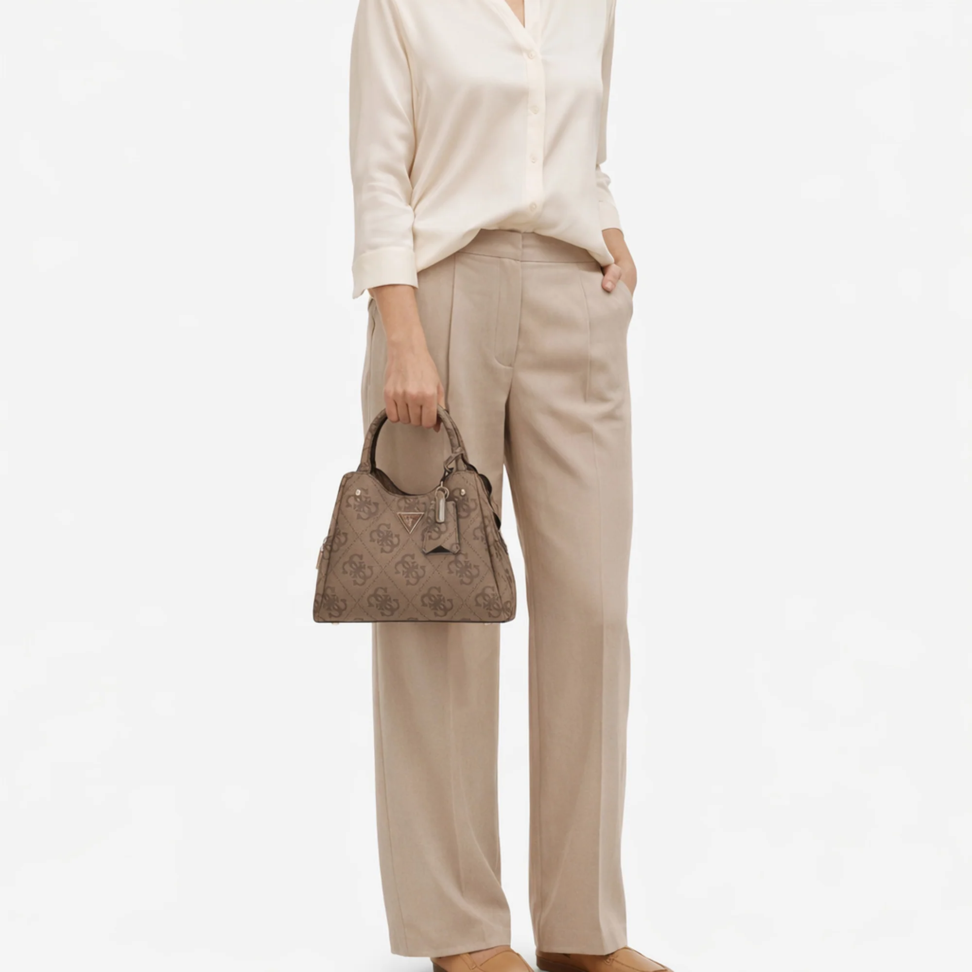 Guess Meridian ll - Henkeltasche 21 cm (latte logo) - Image 7