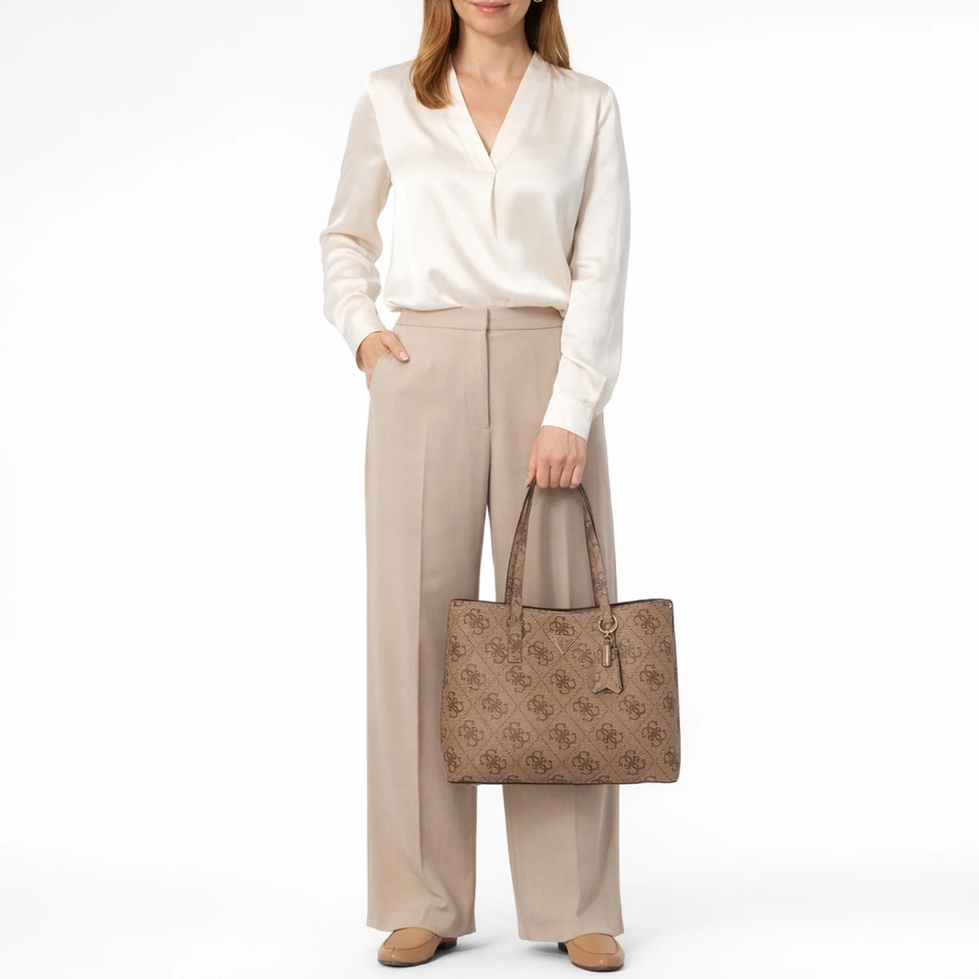 Guess Meridian ll - Shopper 36 cm (latte logo) - Image 7