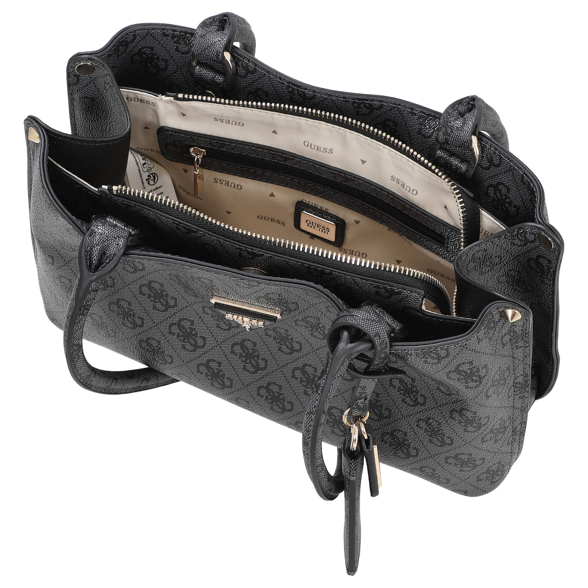 Guess Meridian - Schultertasche 27 cm (coal logo) - Image 6