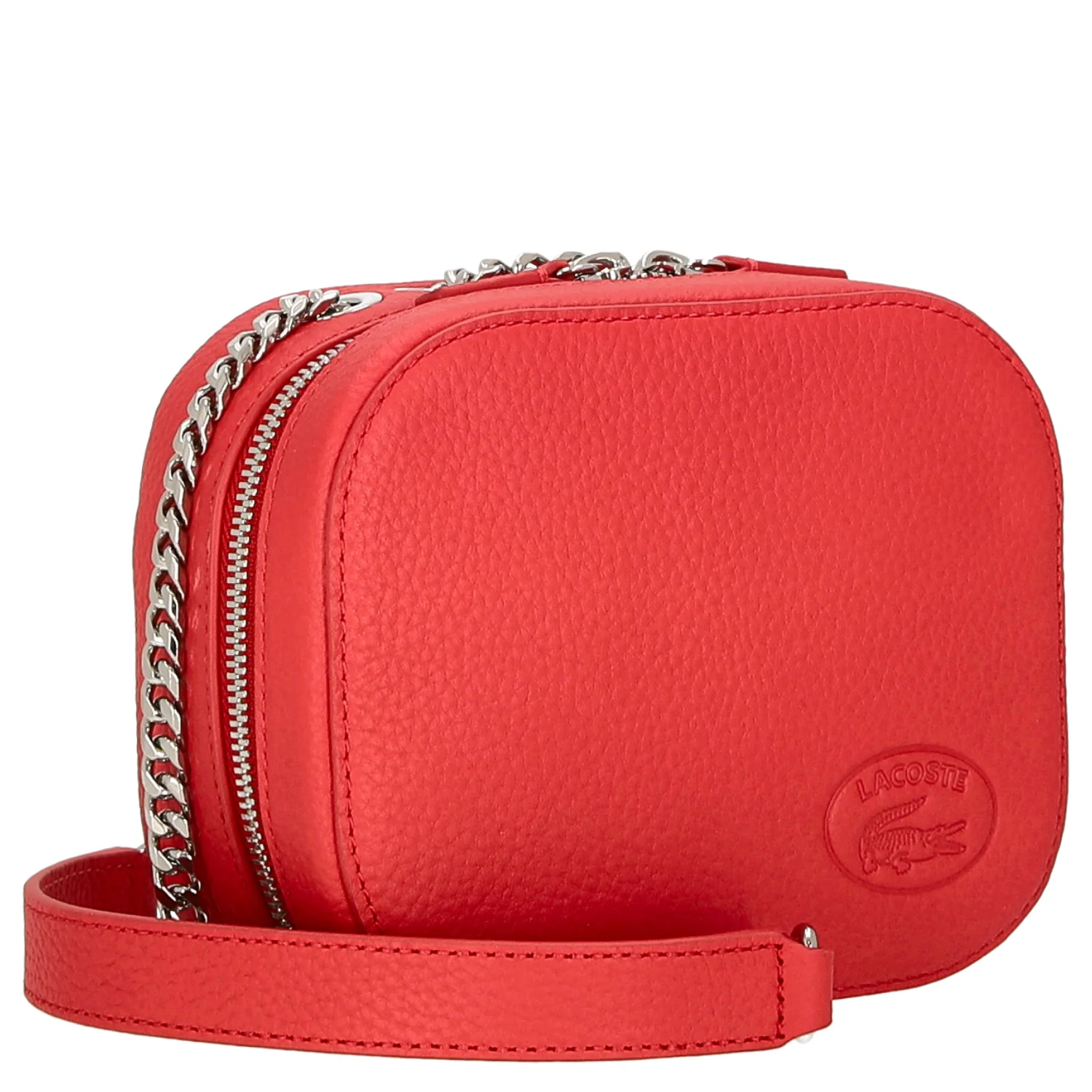 Lacoste Croco Crew - Umhängetasche Leder 16 cm (pompier) - Image 5