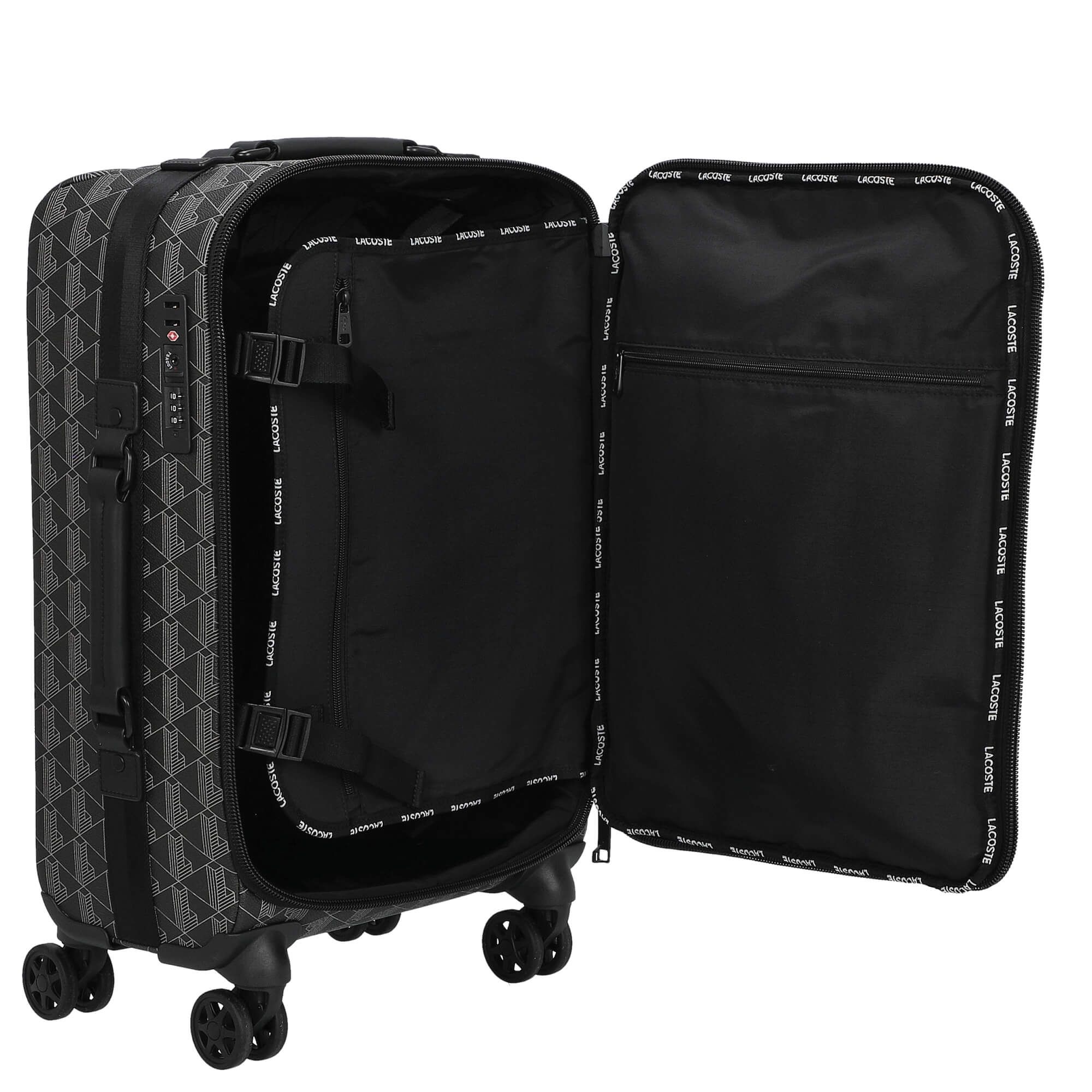 Lacoste The Blend - 4-Rollen-Kabinentrolley 49 cm (monogram noir gris) - Image 6