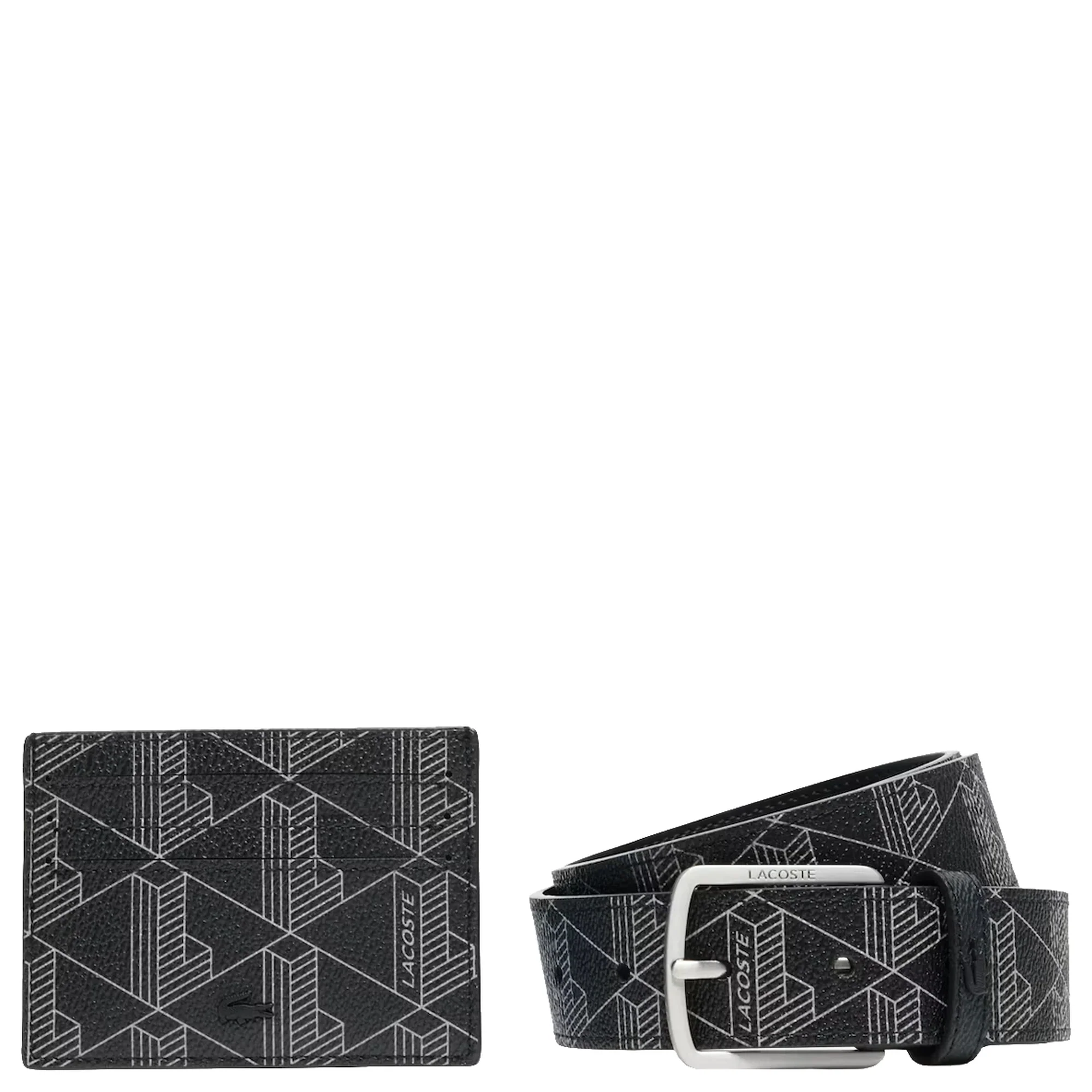 Lacoste The Blend Geschenkset - Kreditkartenetui und Gürtel (palm green, 110 cm)