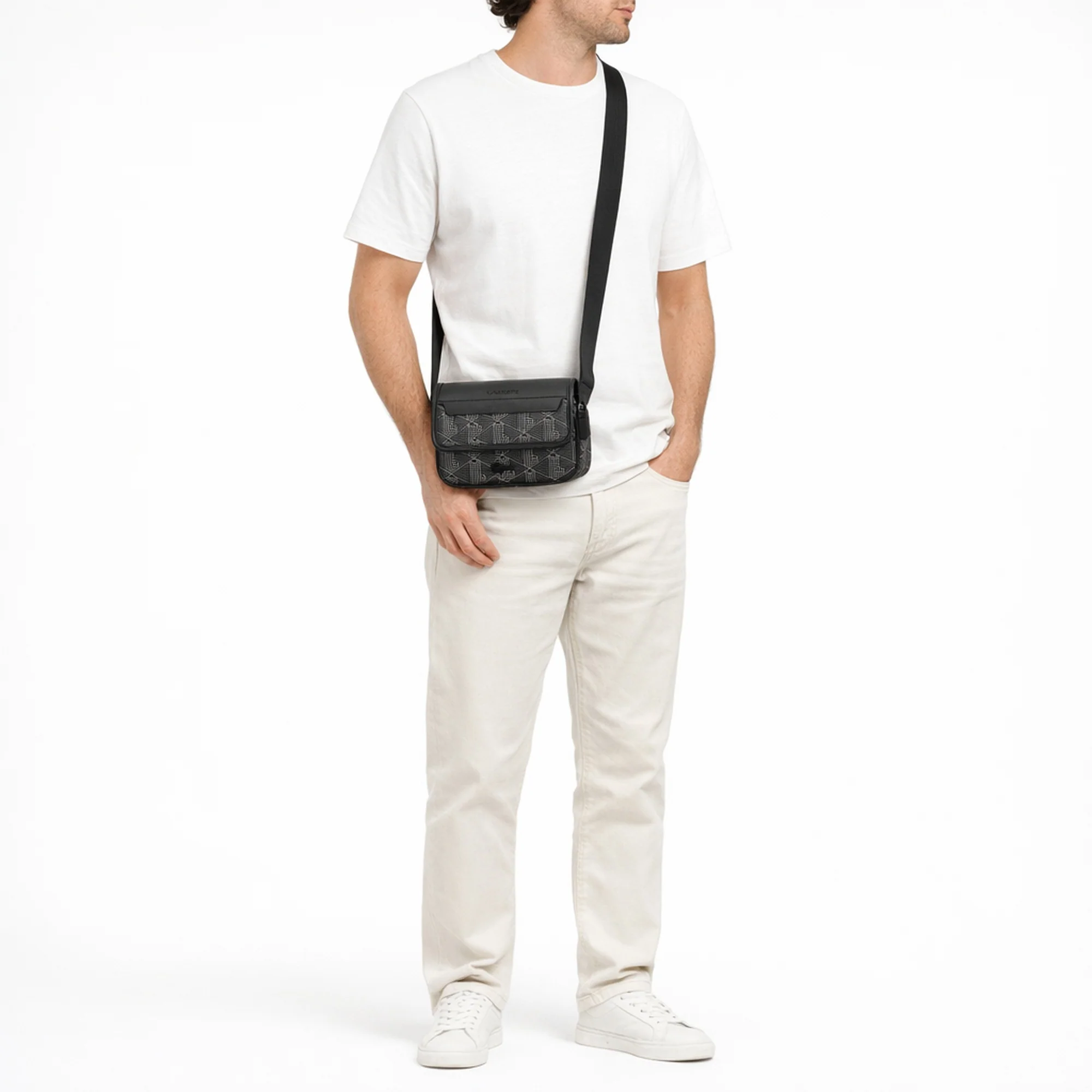 Lacoste The Blend Mini - Umhängetasche 19 cm (monogram noir gris) - Image 7