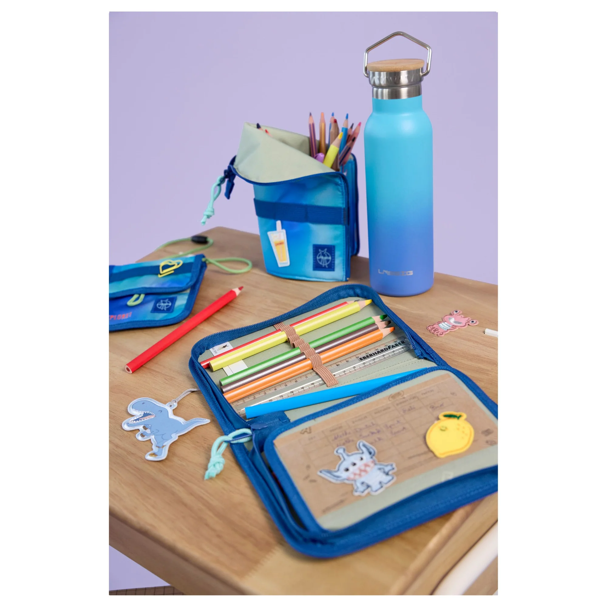 Lässig School Set Boxy Unique - Schulranzen Set 7tlg. (Gradient Green/Blue) - Image 4