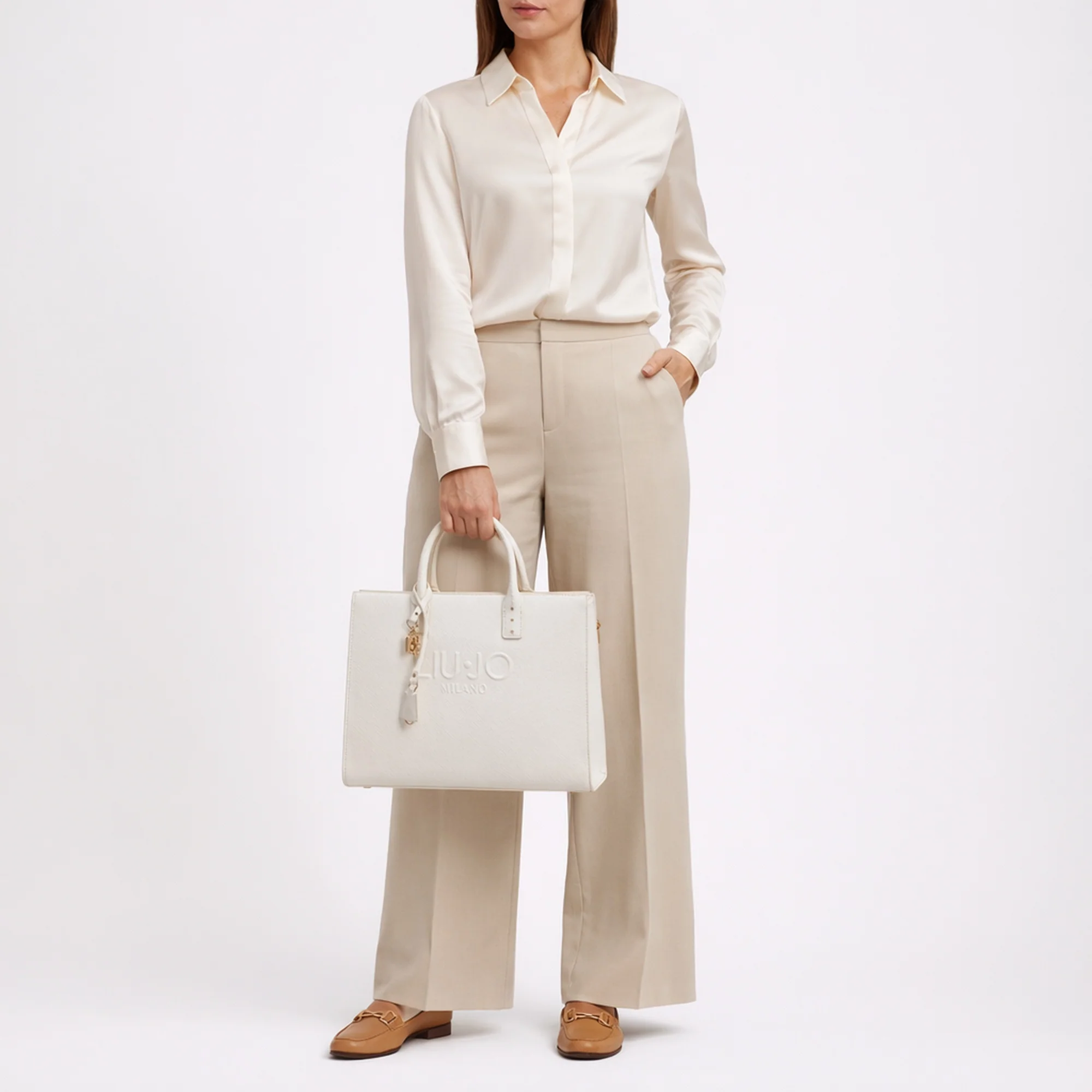 Liu Jo Halona - Henkeltasche M 32 cm (cream) - Image 7