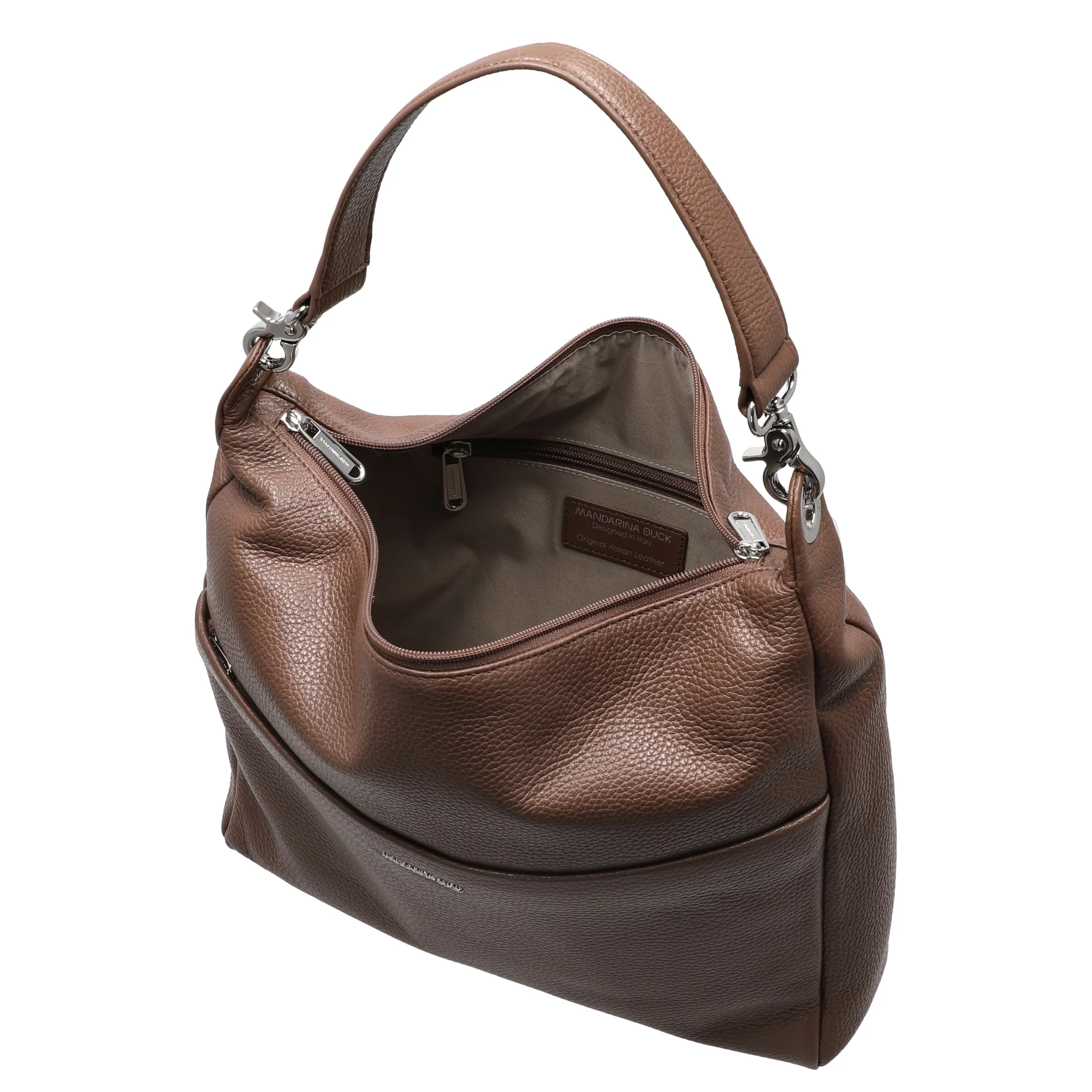Mandarina Duck Mellow Leather Hobo - Schultertasche 33 cm (milk chocolate) - Image 6