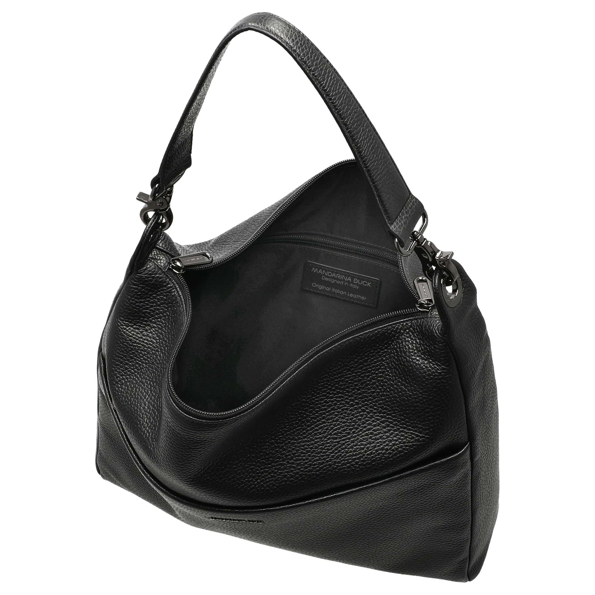 Mandarina Duck Mellow Leather Hobo - Schultertasche 33 cm (nero) - Image 6