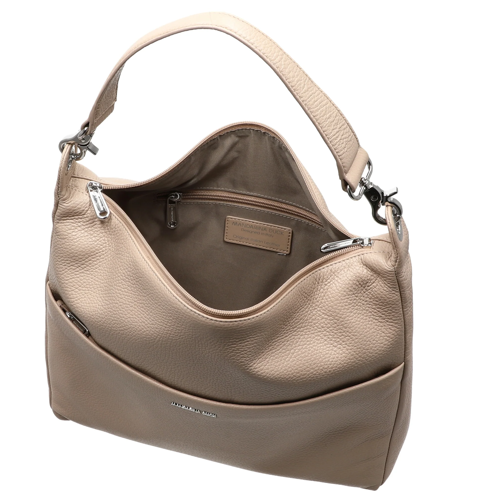 Mandarina Duck Mellow Leather Hobo - Schultertasche 33 cm (warm taupe) - Image 6