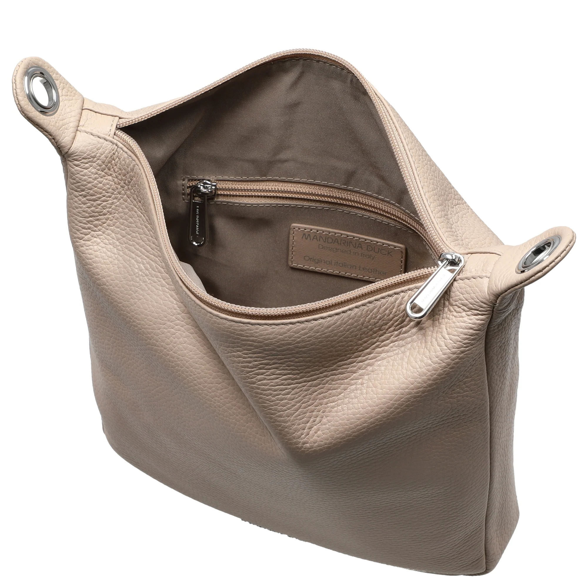 Mandarina Duck Mellow Leather - Schultertasche 28 cm (warm taupe) - Image 6
