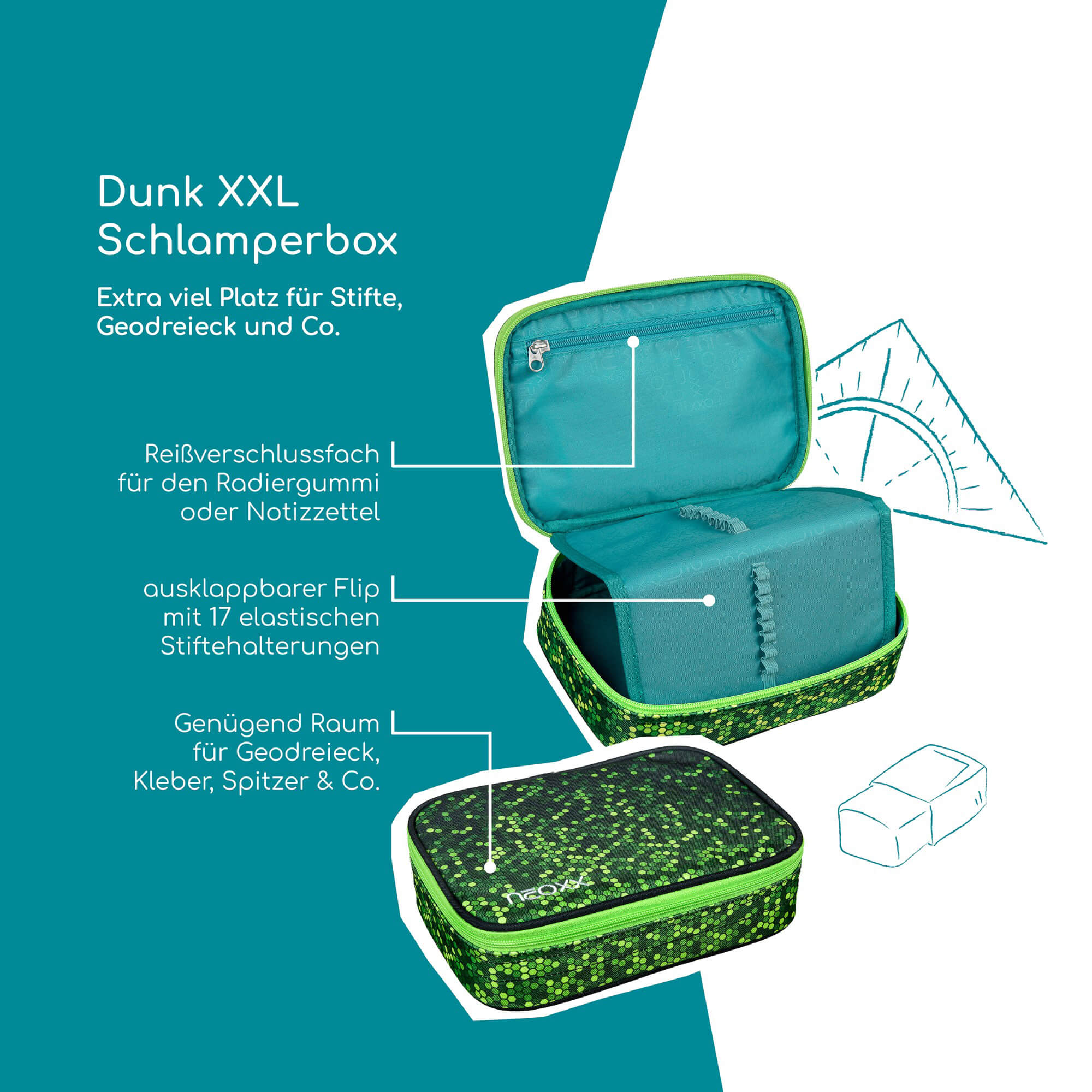 Neoxx DUNK - Schlampermäppchen XXL 23.5 cm (Pixel in my mind) - Image 5
