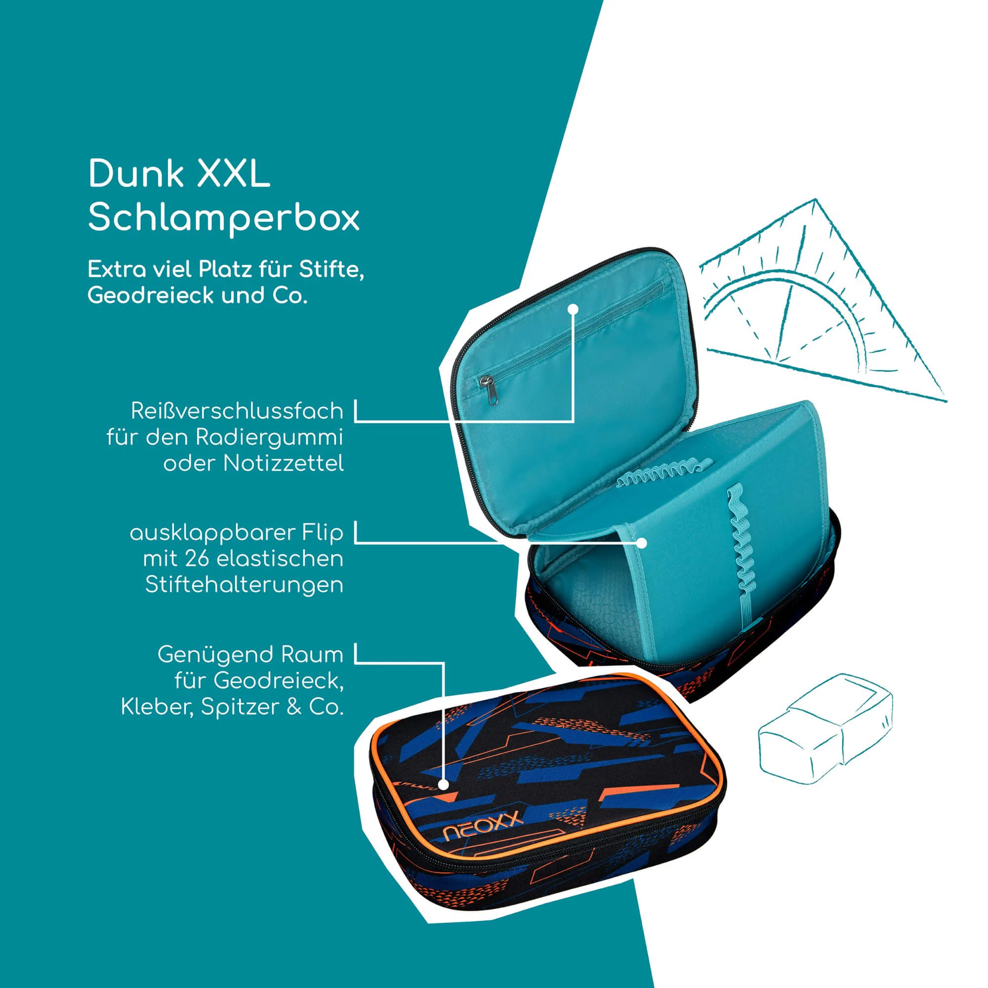 Neoxx DUNK - Schlampermäppchen XXL 23.5 cm (Streetlight Runner) - Image 5