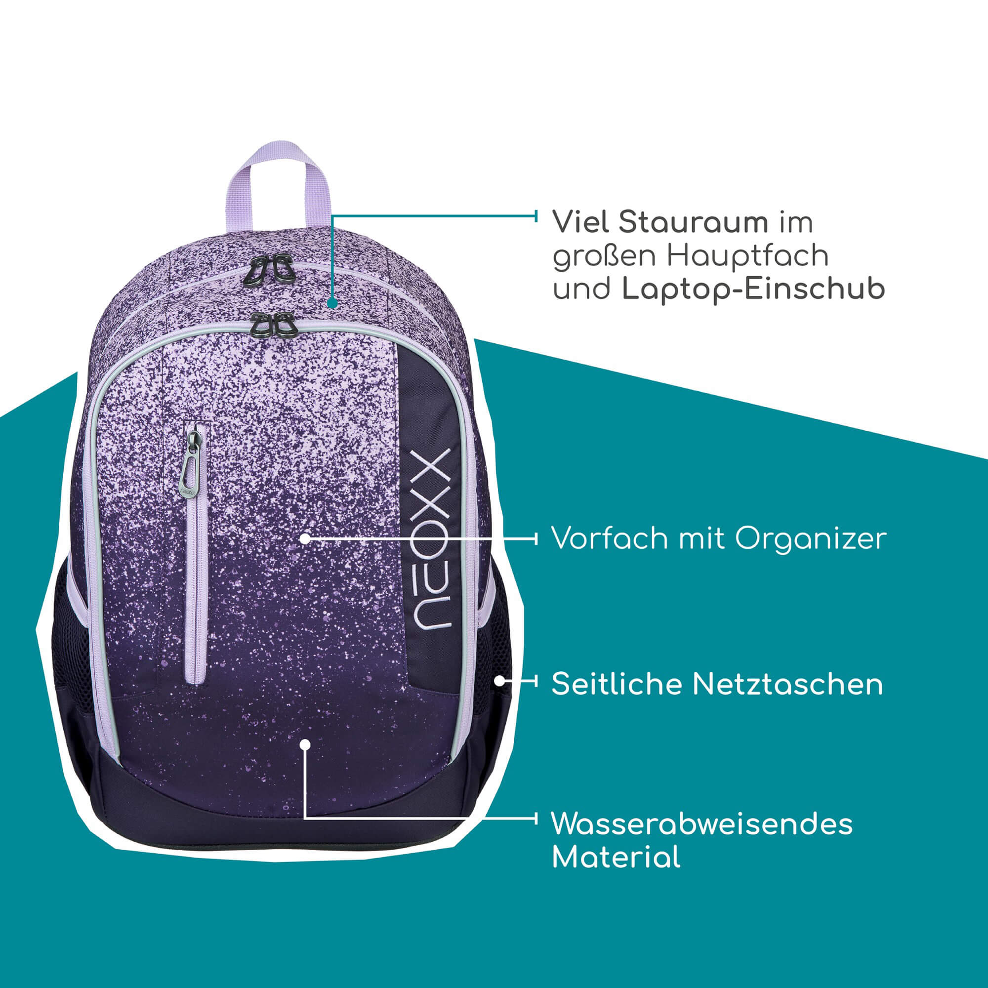 Neoxx FLOW - Schulrucksack 42.5 cm (Glitterally perfect) - Image 5