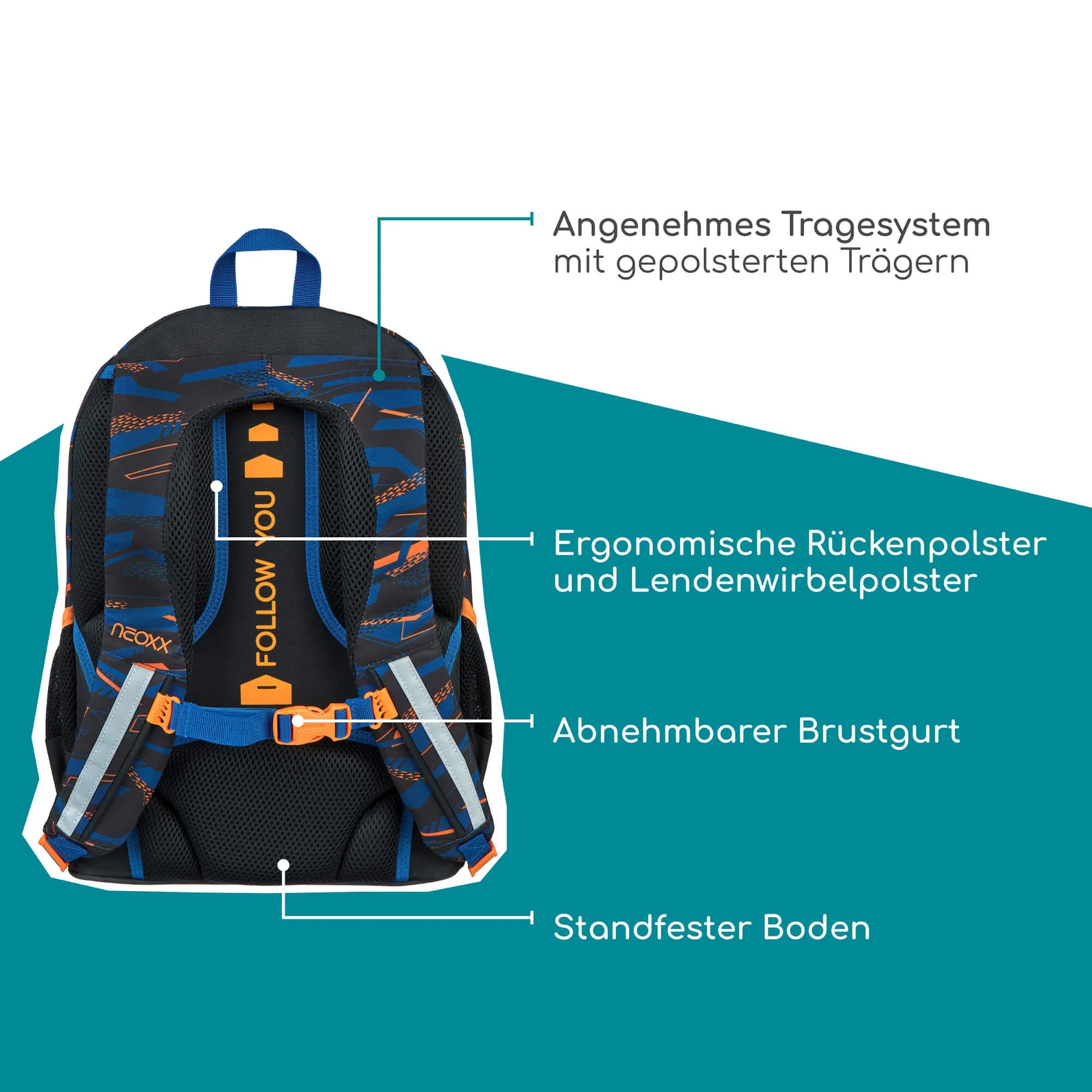 Neoxx FLOW - Schulrucksack 42.5 cm (Streetlight Runner) - Image 6