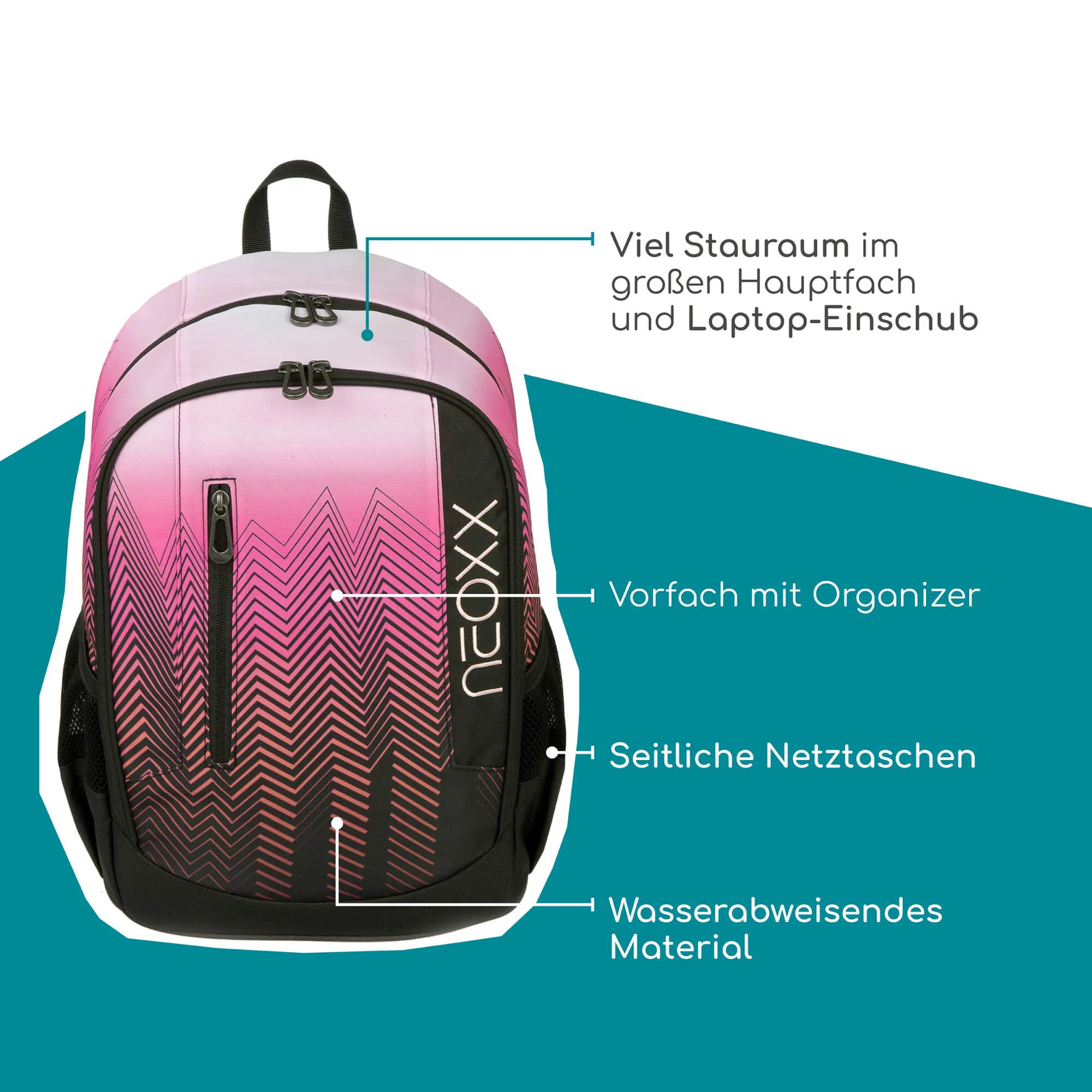 Neoxx FLOW - Schulrucksack 42.5 cm (Sweet like sunset) - Image 7