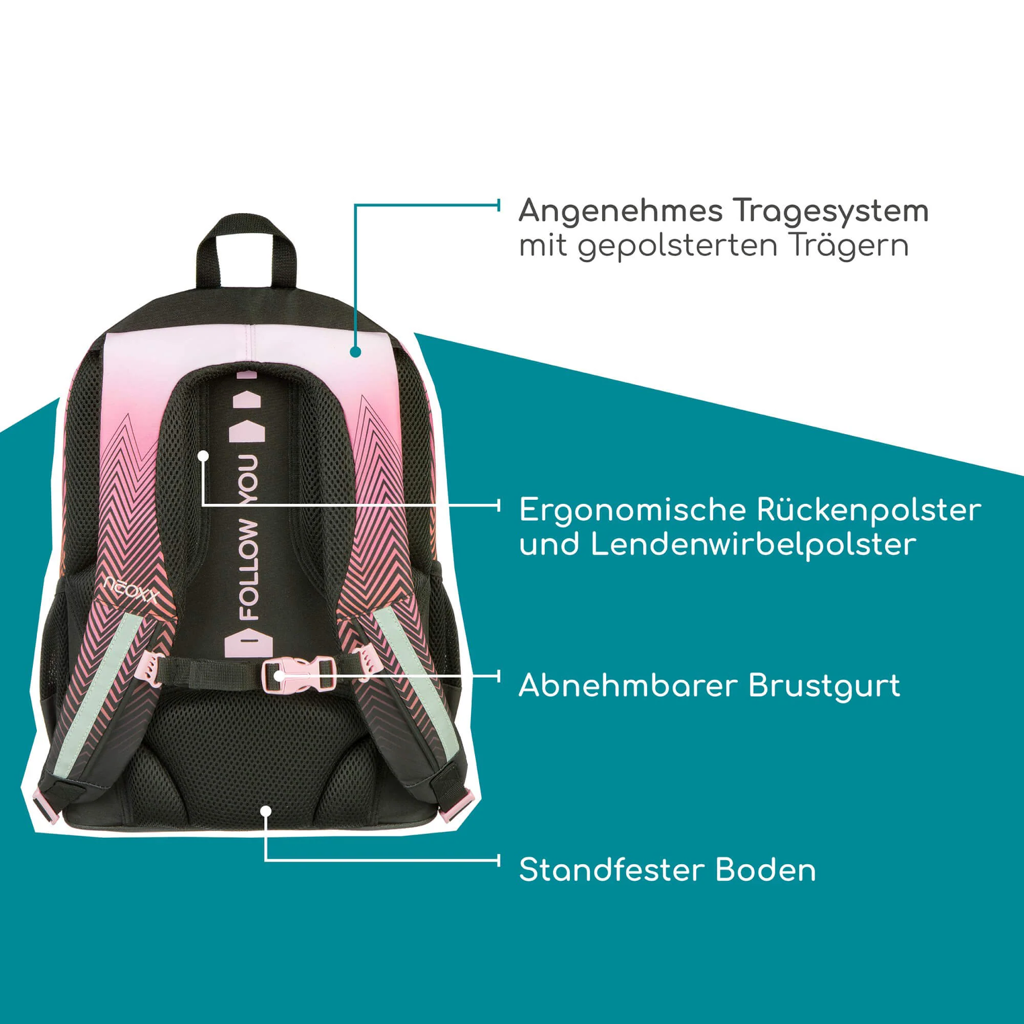 Neoxx FLOW - Schulrucksack 42.5 cm (Sweet like sunset) - Image 8