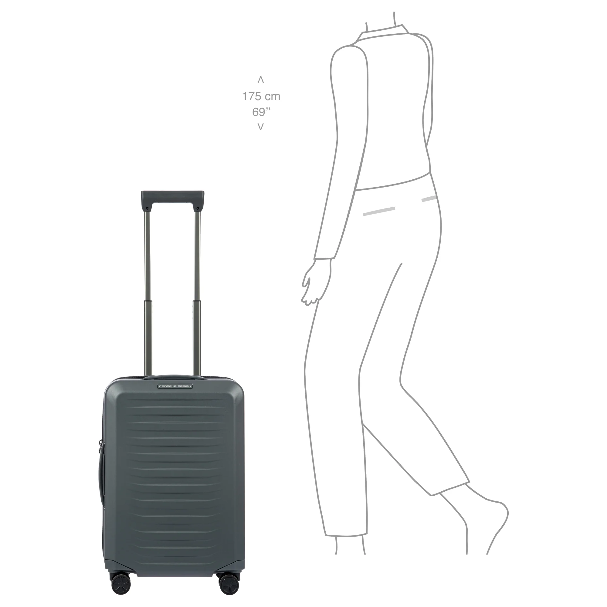 Porsche Design Roadster Hardcase - 4-Rollen-Kabinentrolley S 55 cm (grey matt) - Image 7