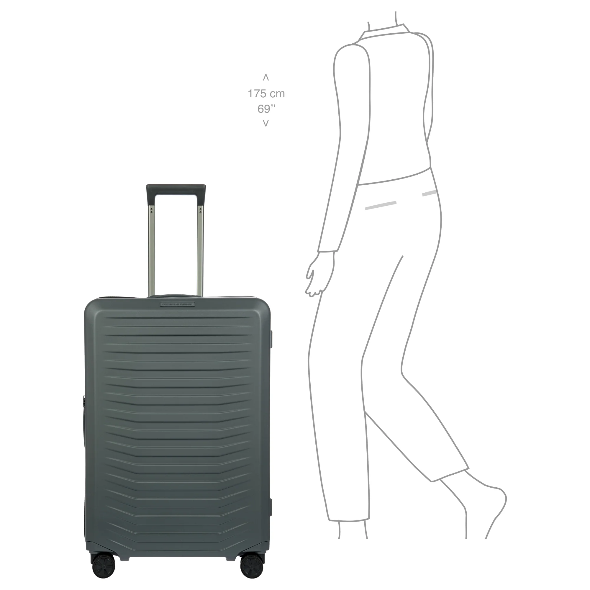 Porsche Design Roadster Hardcase - 4-Rollen-Trolley L 75 cm erw. (grey matt) - Image 8