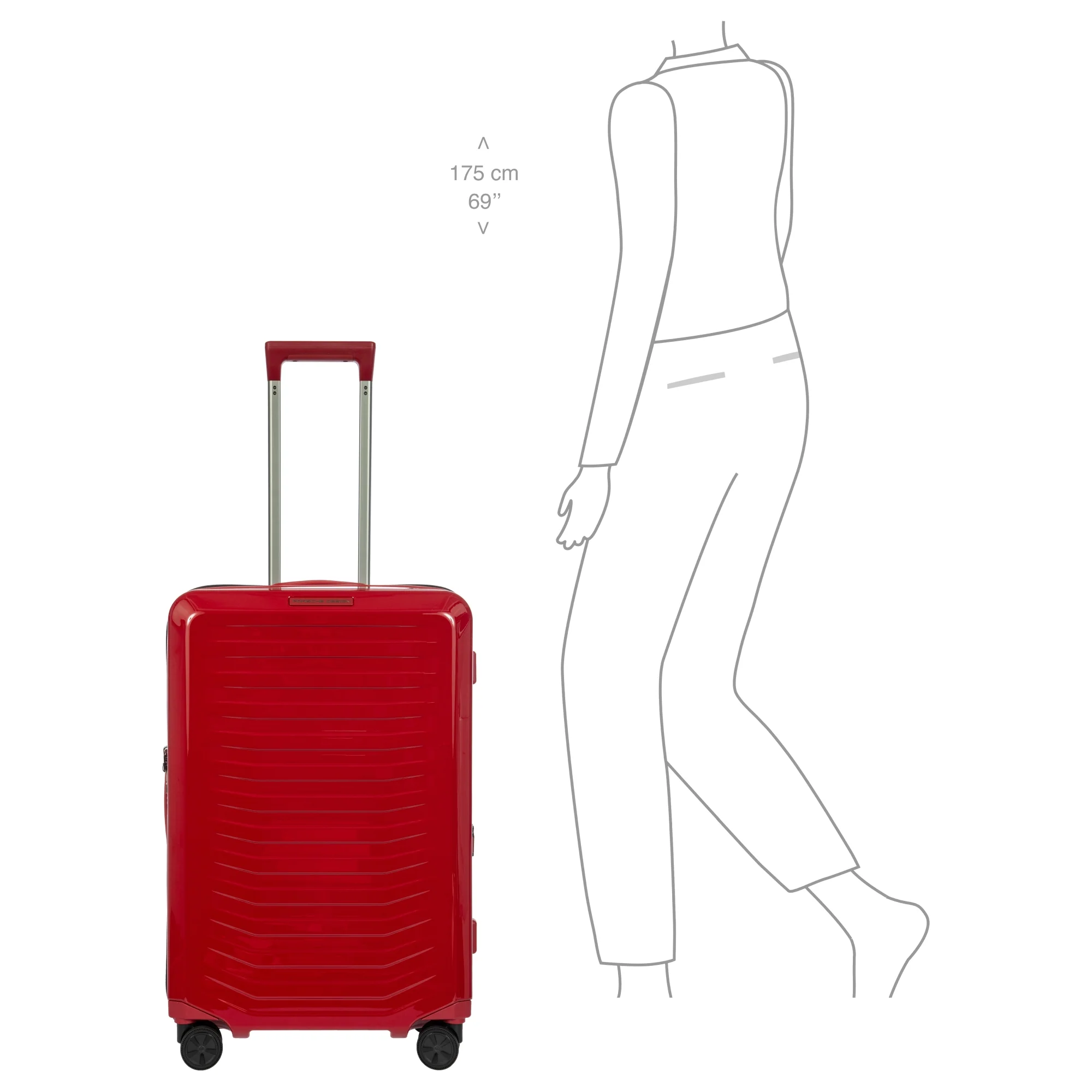 Porsche Design Roadster Hardcase - 4-Rollen-Trolley M 69 cm erw. (carmine red shiny) - Image 8