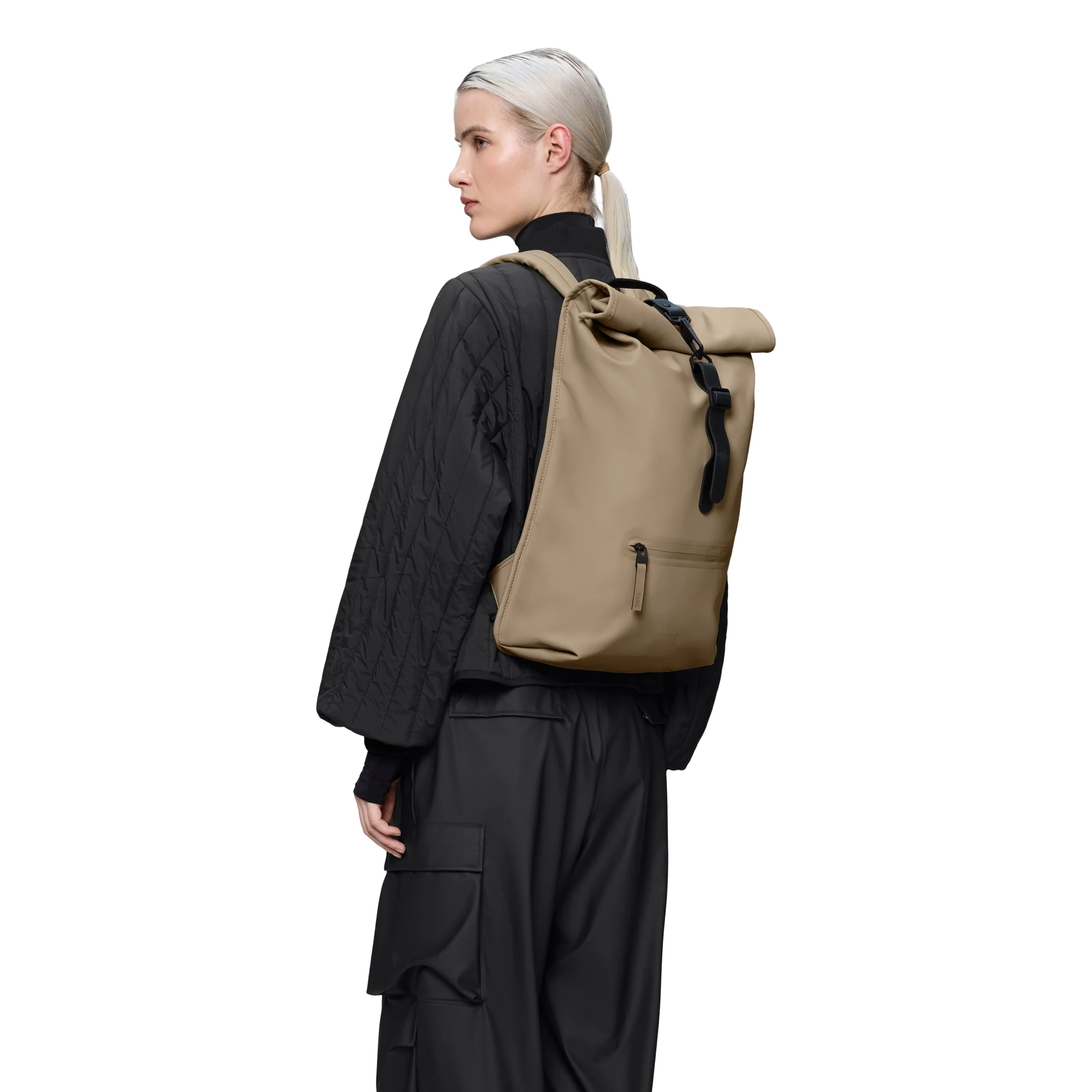 Rains Rolltop - Rucksack 16" 48 cm (beige) - Image 6