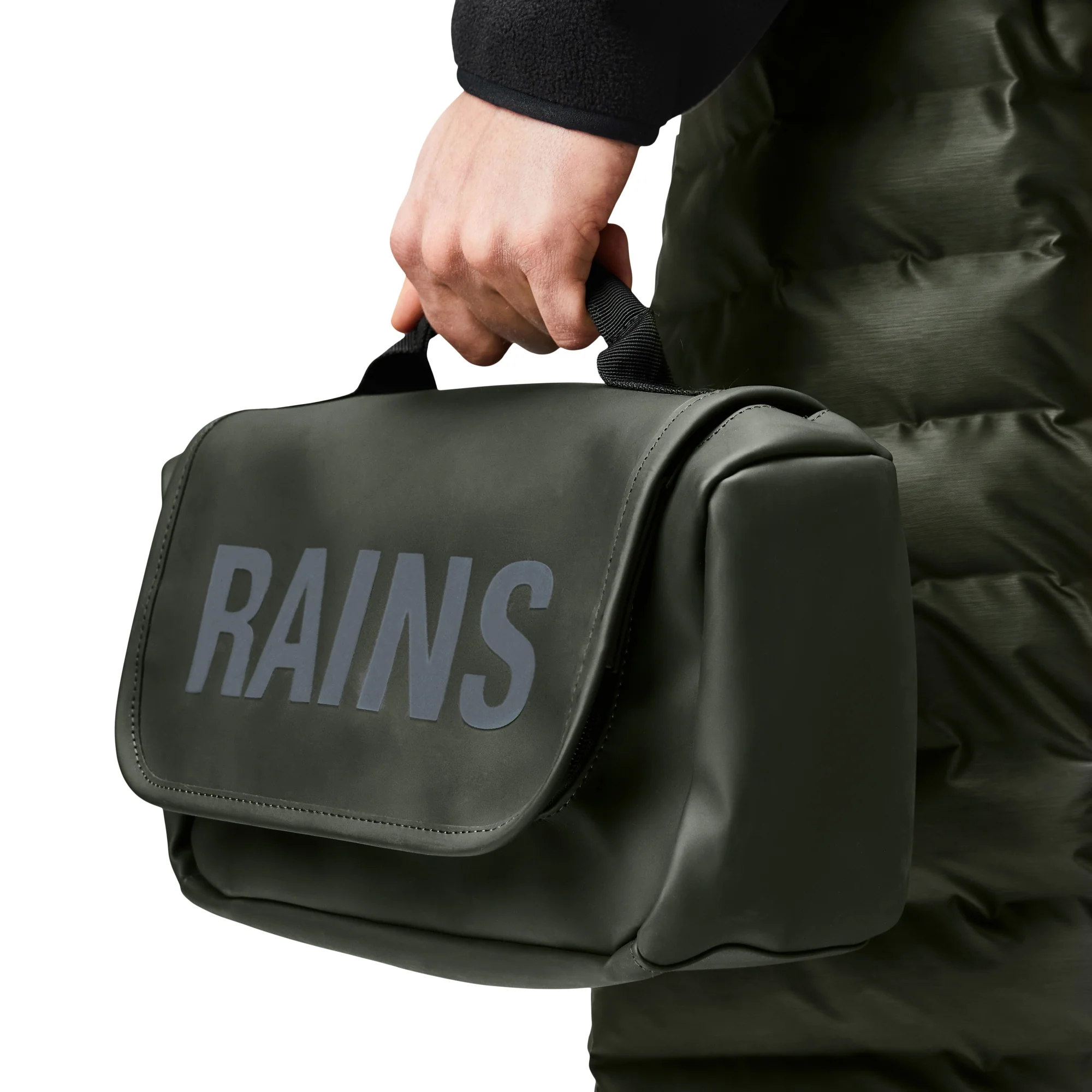 Rains Texel - Kulturbeutel zum Aufhängen 27 cm (green) - Image 3