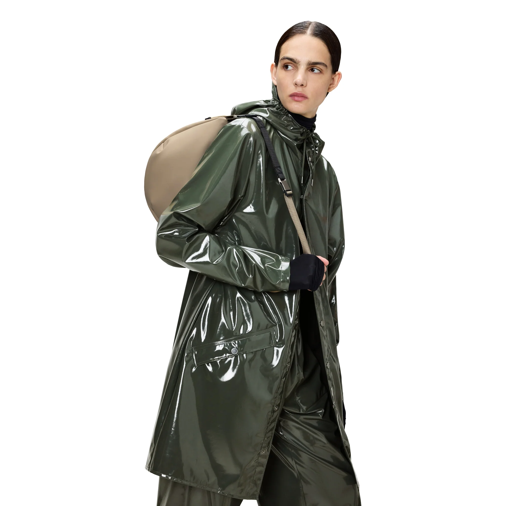 Rains Valera - Schultertasche 52 cm (beige) - Image 5