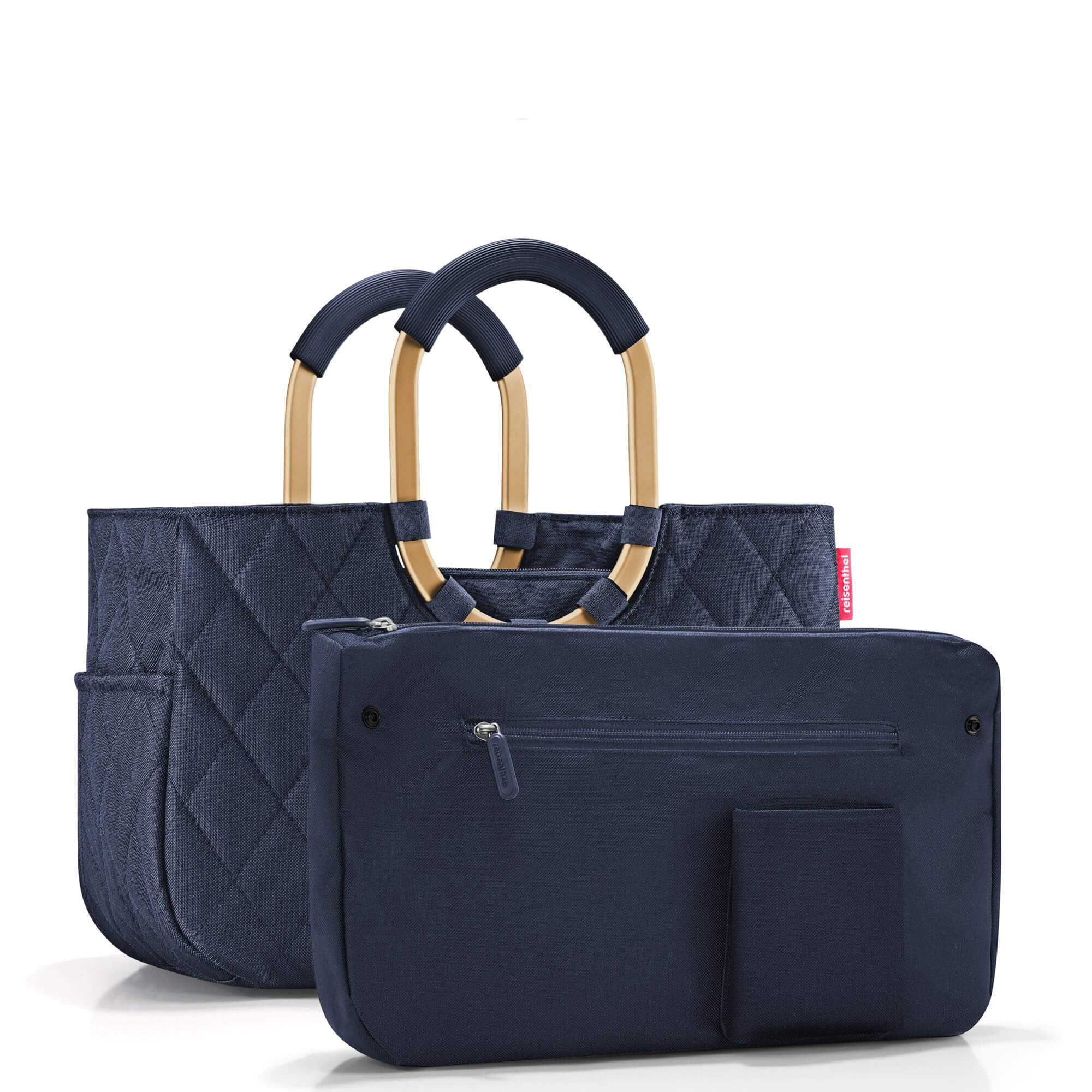 reisenthel loopshopper M / Shopper 40 cm (frame rhombus midnight gold) - Image 3