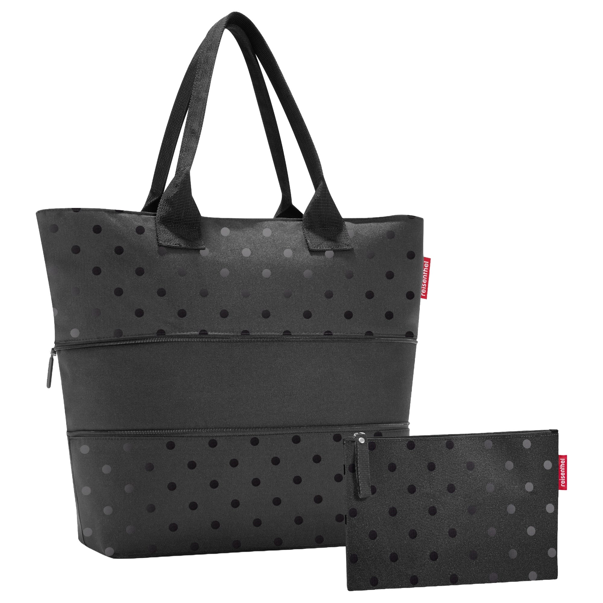 reisenthel shopper e1 - Geschenkset 2 tlg. (glossy dots black)