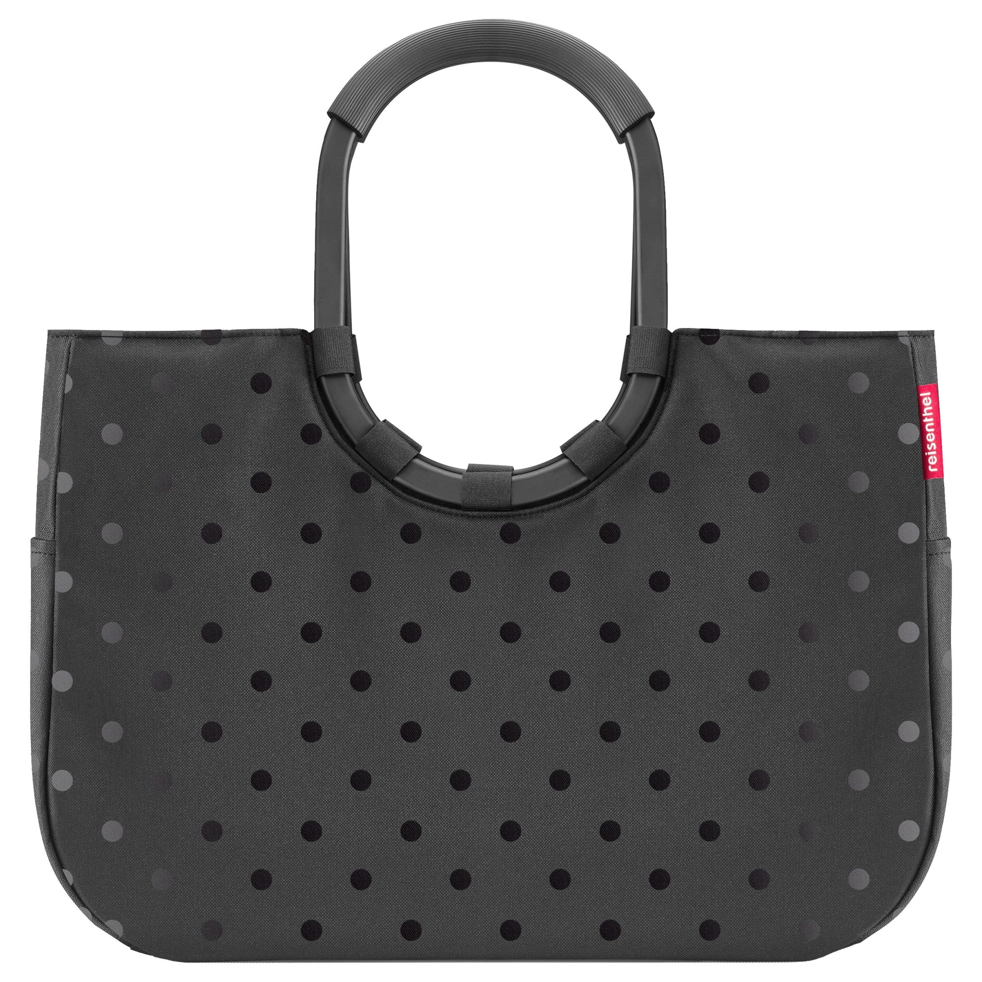reisenthel shopping loopshopper L - Einkaufstasche mit Bügel 46 cm (frame glossy dots black)