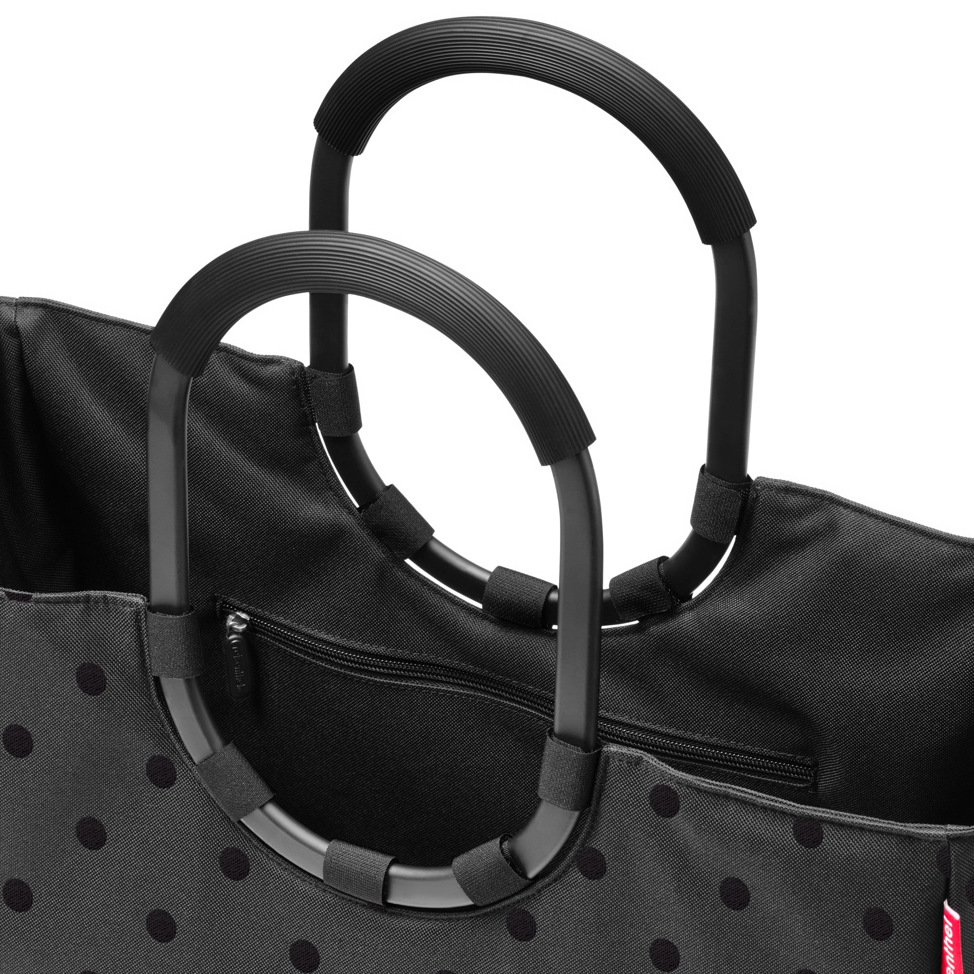 reisenthel shopping loopshopper L - Einkaufstasche mit Bügel 46 cm (frame glossy dots black) - Image 2