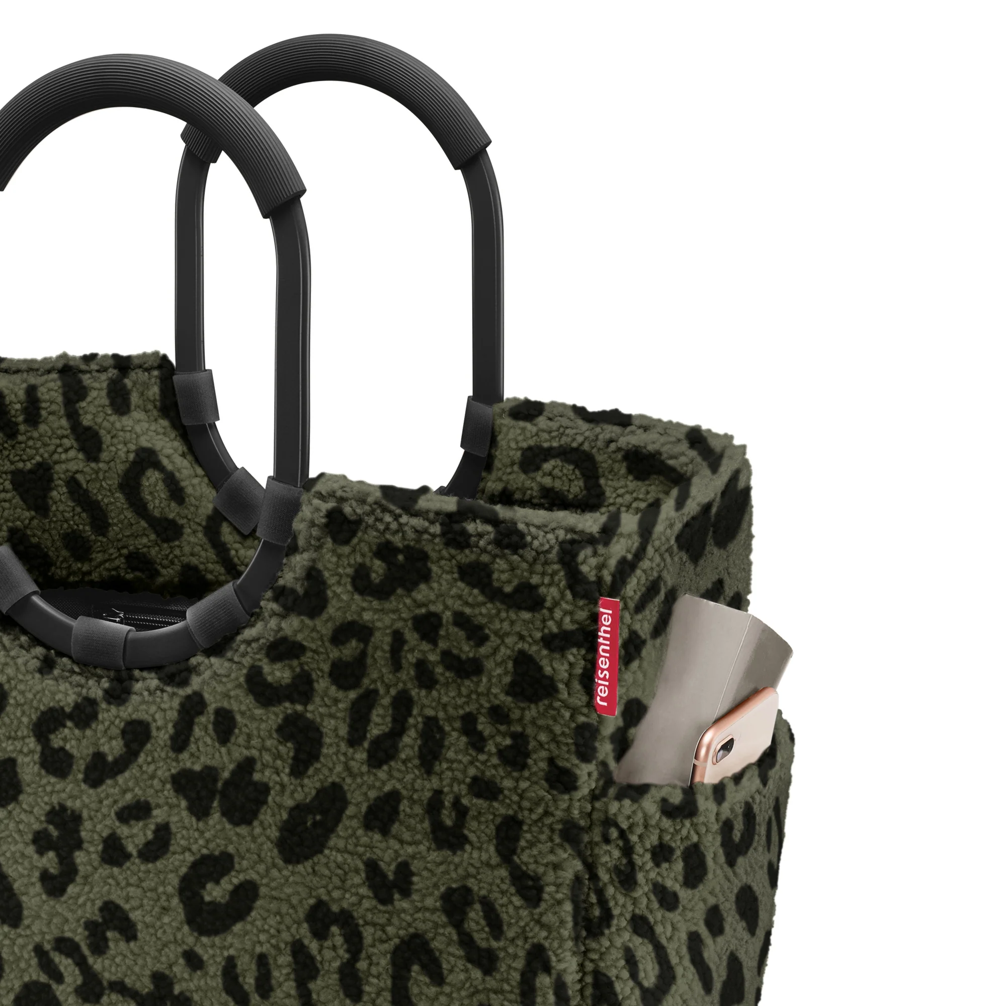 reisenthel shopping loopshopper L - Einkaufstasche mit Bügel 46 cm (teddy leo olive) - Image 4