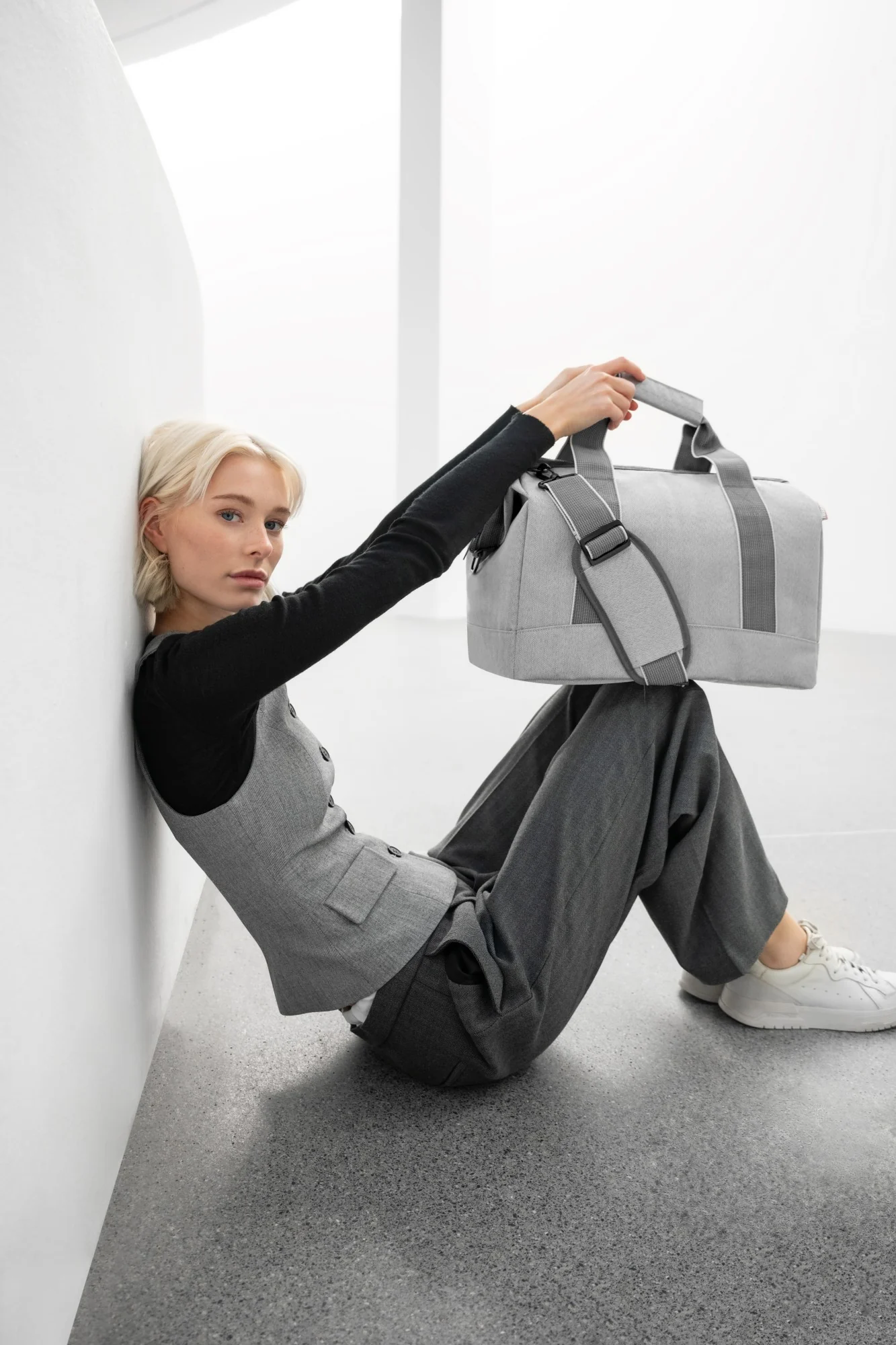 reisenthel travelling allrounder M - Reisetasche 40 cm (herringbone grey) - Image 5