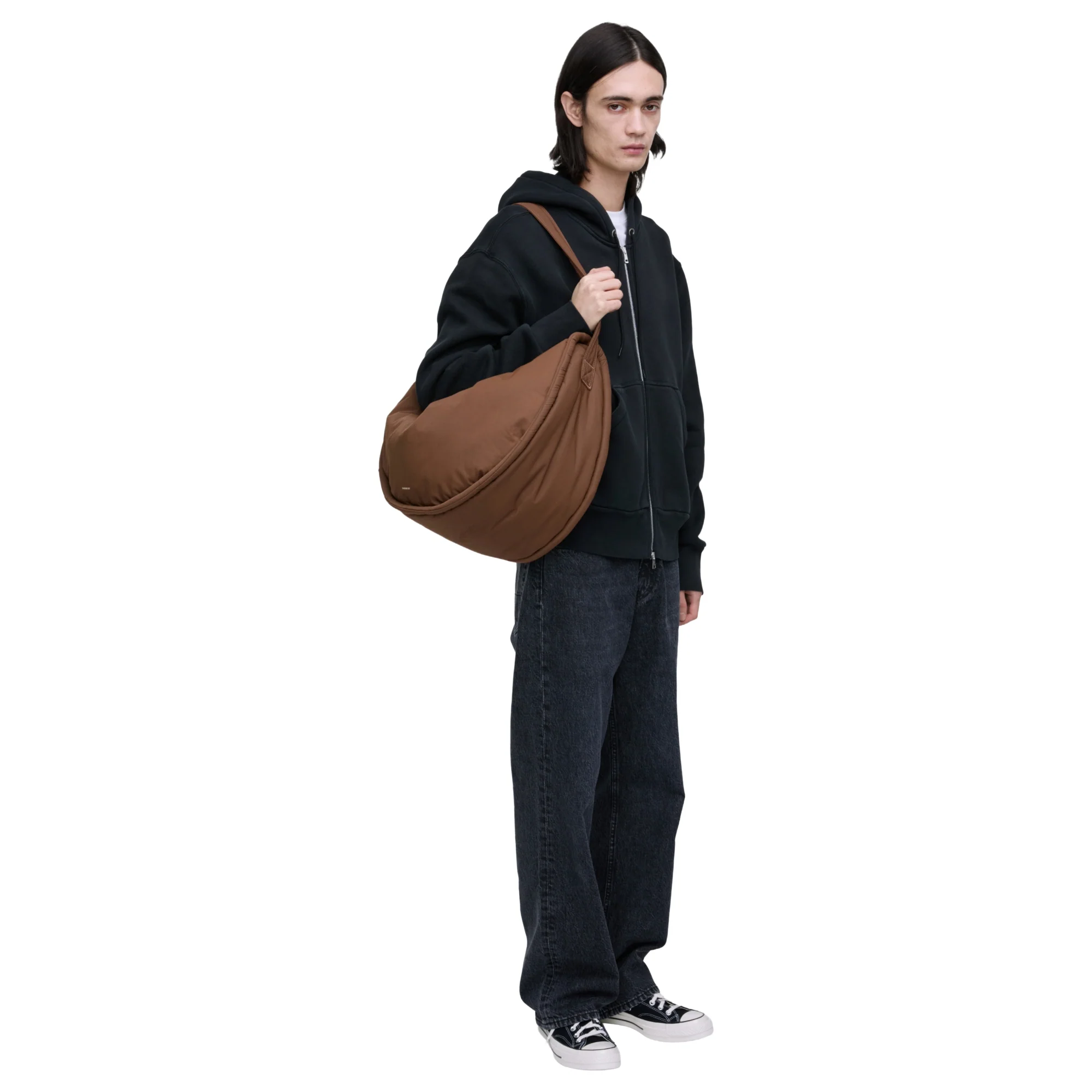 Sandqvist Curve Half Moon Bag L - Umhängetasche 42 cm (dark taupe) - Image 6