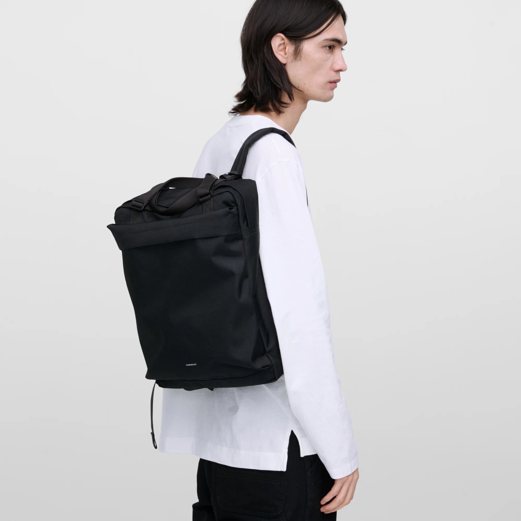 Sandqvist GO 2-Way Tote - Rucksack 16" 40 cm (black) - Image 7