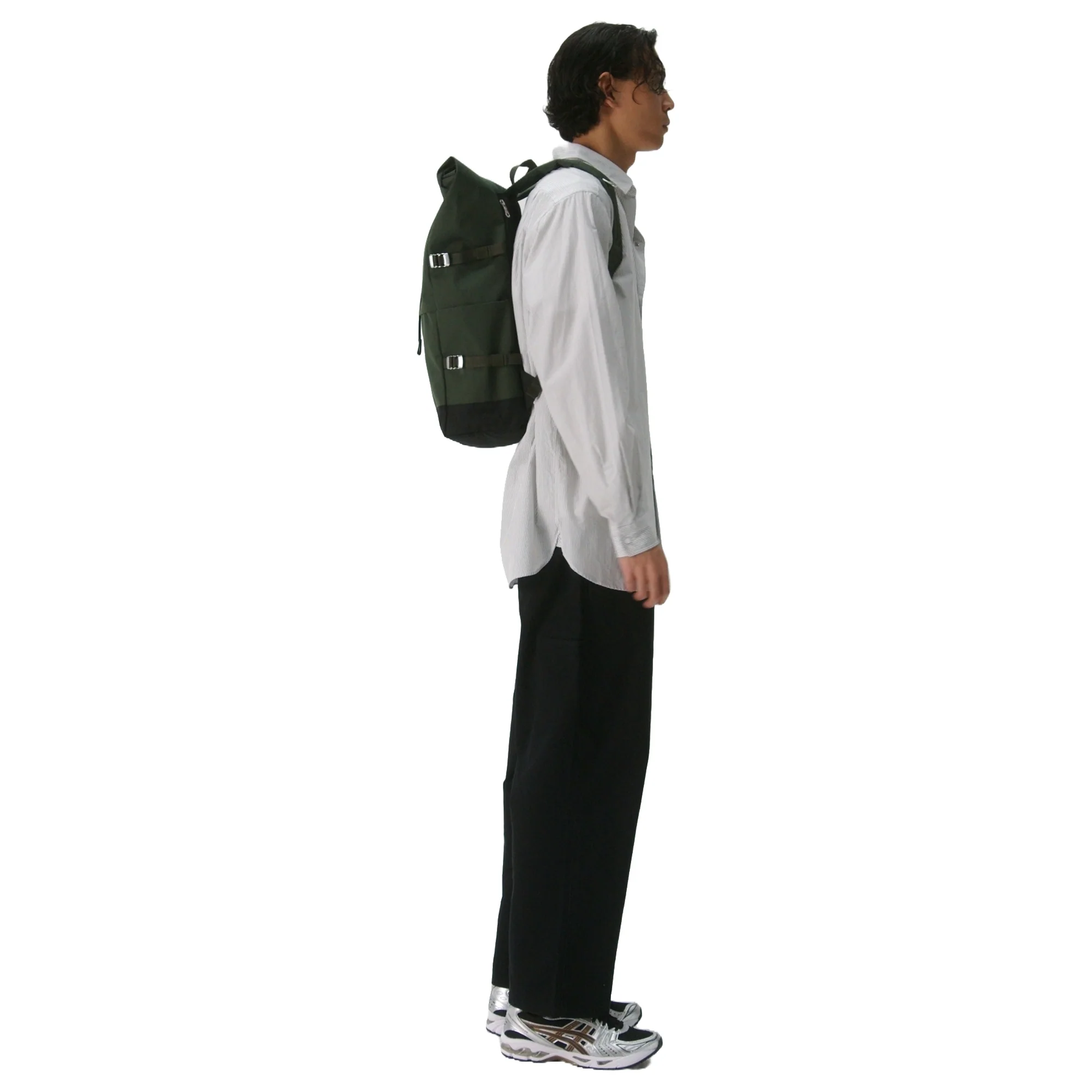Sandqvist Icon Rolltop - Rucksack L 16" 65 cm erw. (dawn Green with dark brown leather) - Image 6