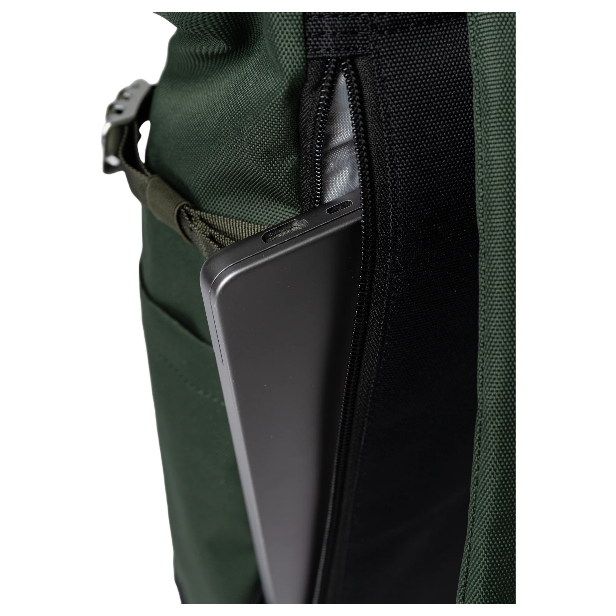 Sandqvist Icon Rolltop - Rucksack M 14" 60 cm (dawn green with dark brown leather) - Image 4
