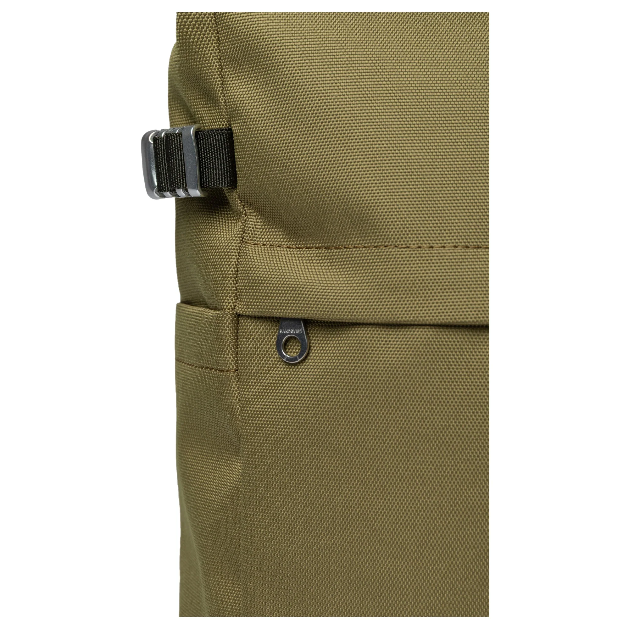Sandqvist Icon Rolltop - Rucksack M 14" 60 cm (olive drab with black leather) - Image 6
