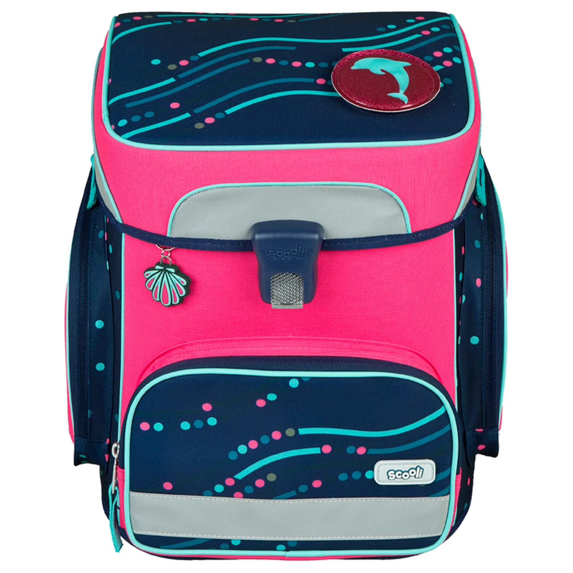 Scooli EasyFit Glow DIN - Schulranzen Set 5tlg. (Dotty Dolphin) - Image 2