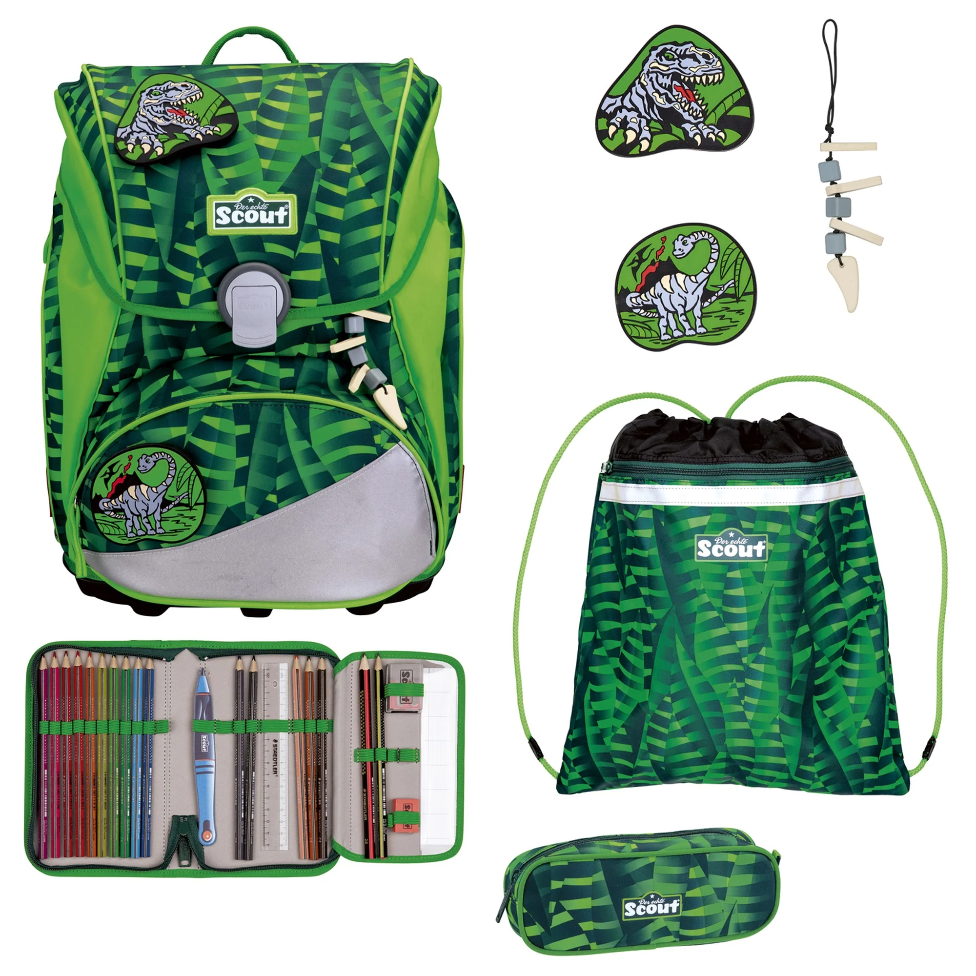 Scout Alpha DIN - Schulranzen Set 4 tlg. (Danger Dino)
