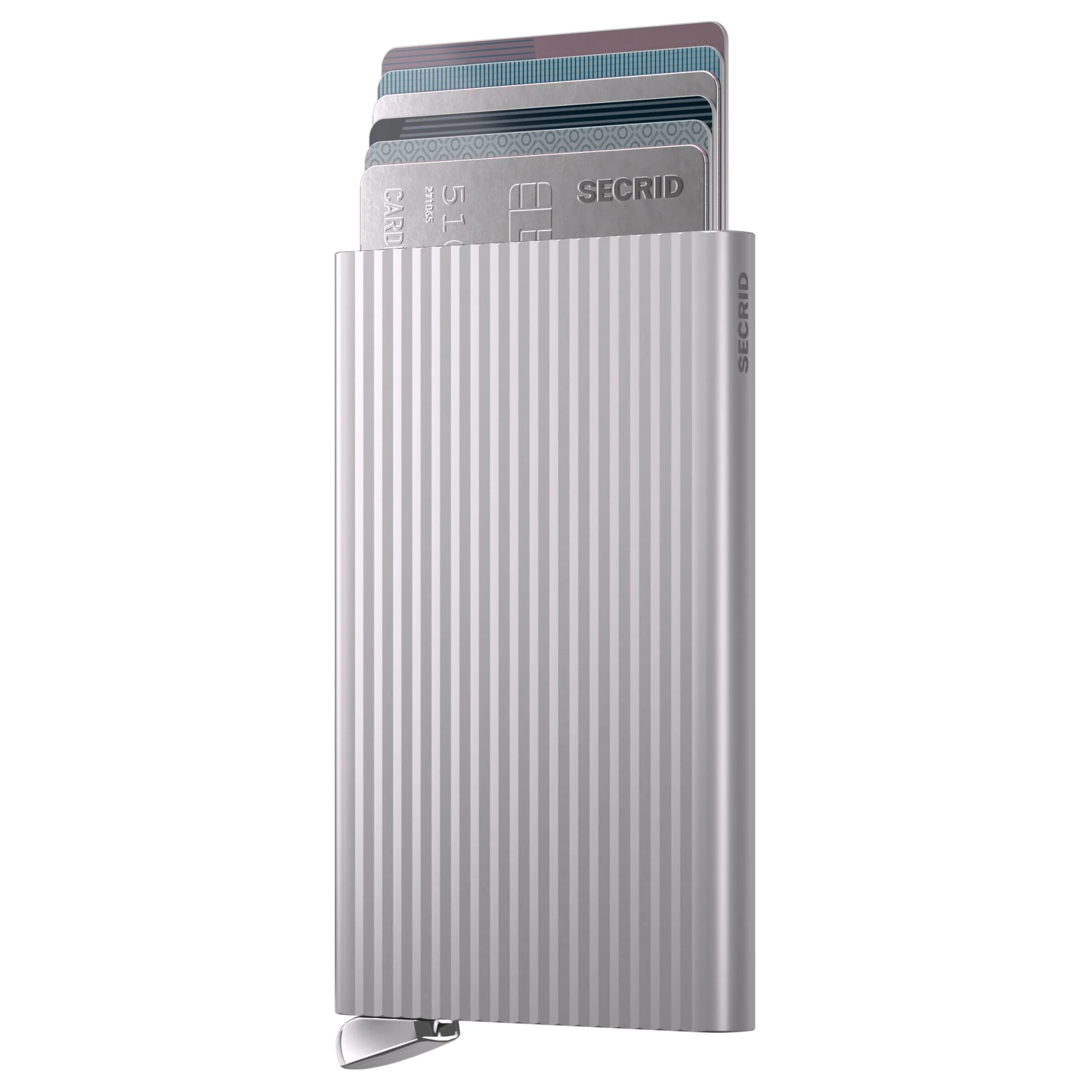 Secrid Cardprotector Fluted - Kreditkartenetui 6cc 10.2 cm RFID (silver+) - Image 2