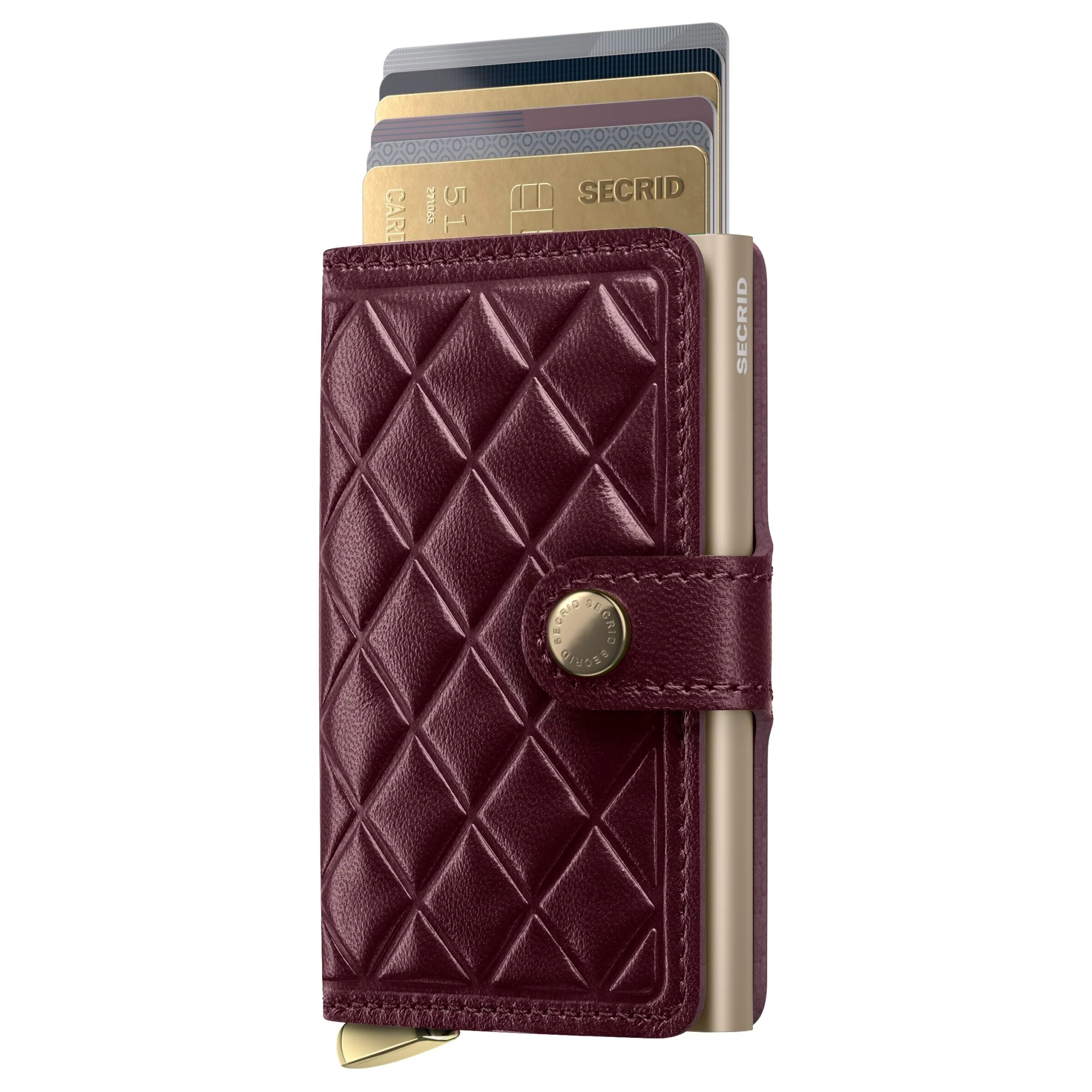 Secrid Miniwallet Emboss Diamond - Kreditkartenetui 6cc 10.2 cm RFID (bordeaux+) - Image 2