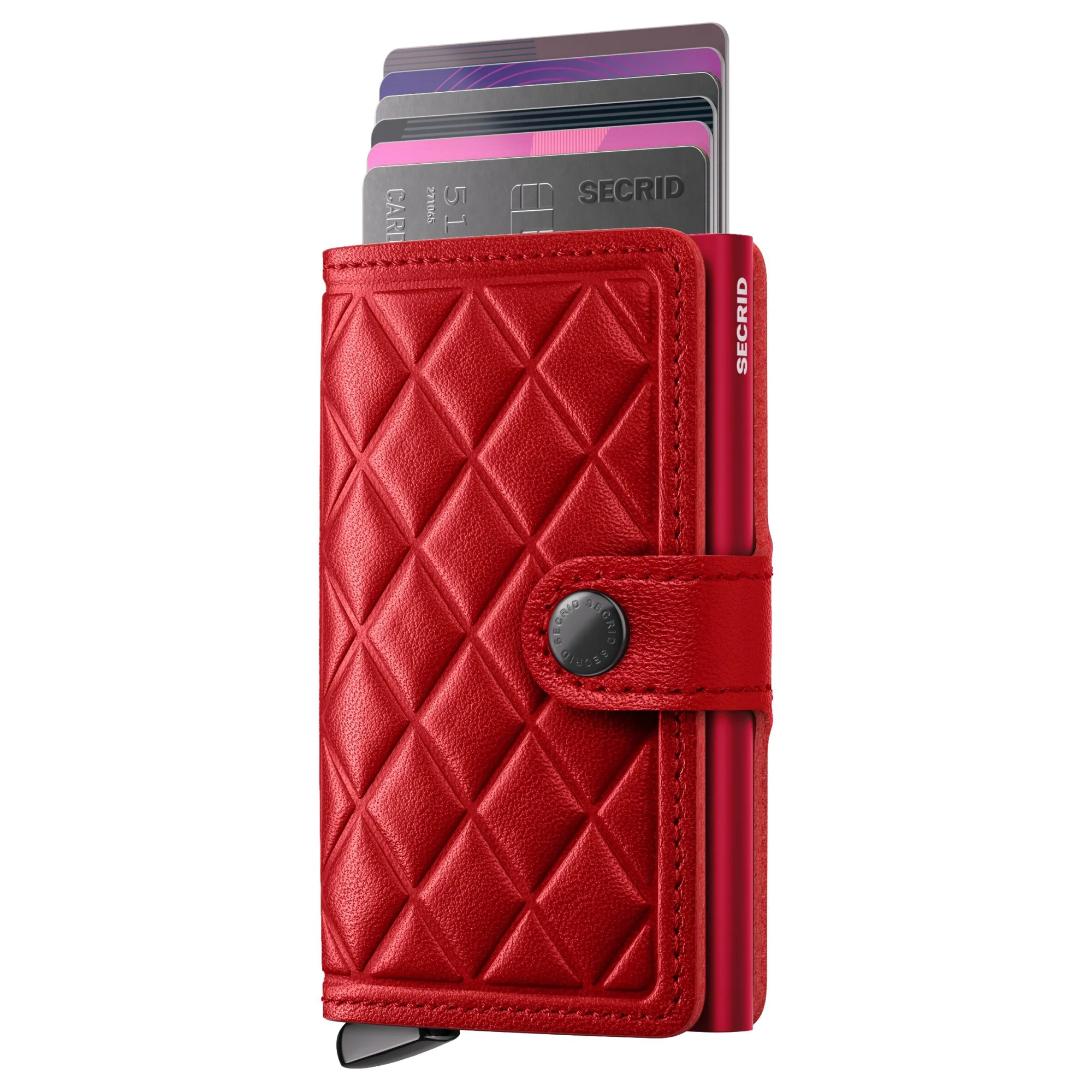 Secrid Miniwallet Emboss Diamond - Kreditkartenetui 6cc 10.2 cm RFID (red+) - Image 2