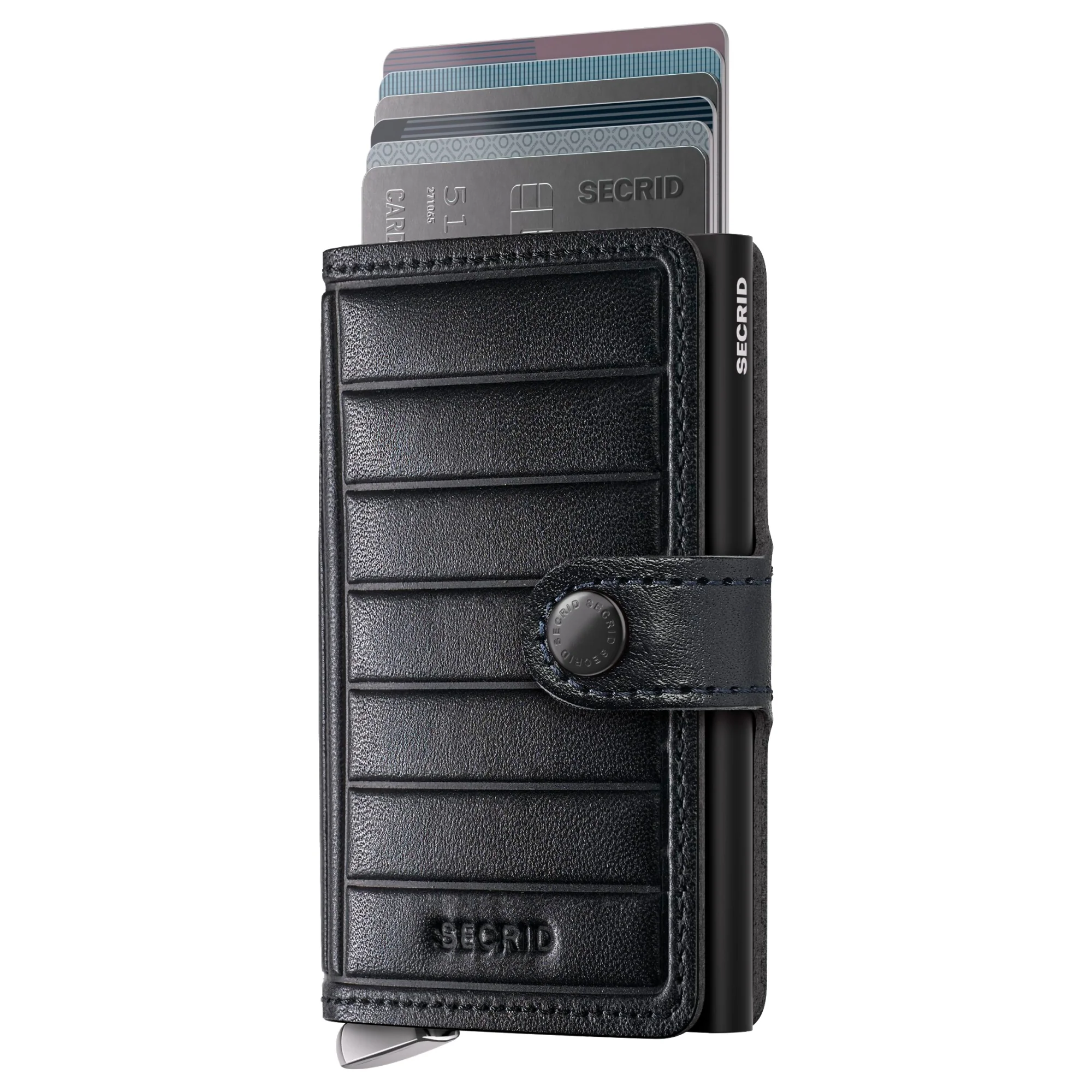 Secrid Miniwallet Emboss Lines - Kreditkartenetui 6cc 10.2 cm RFID (black+) - Image 2